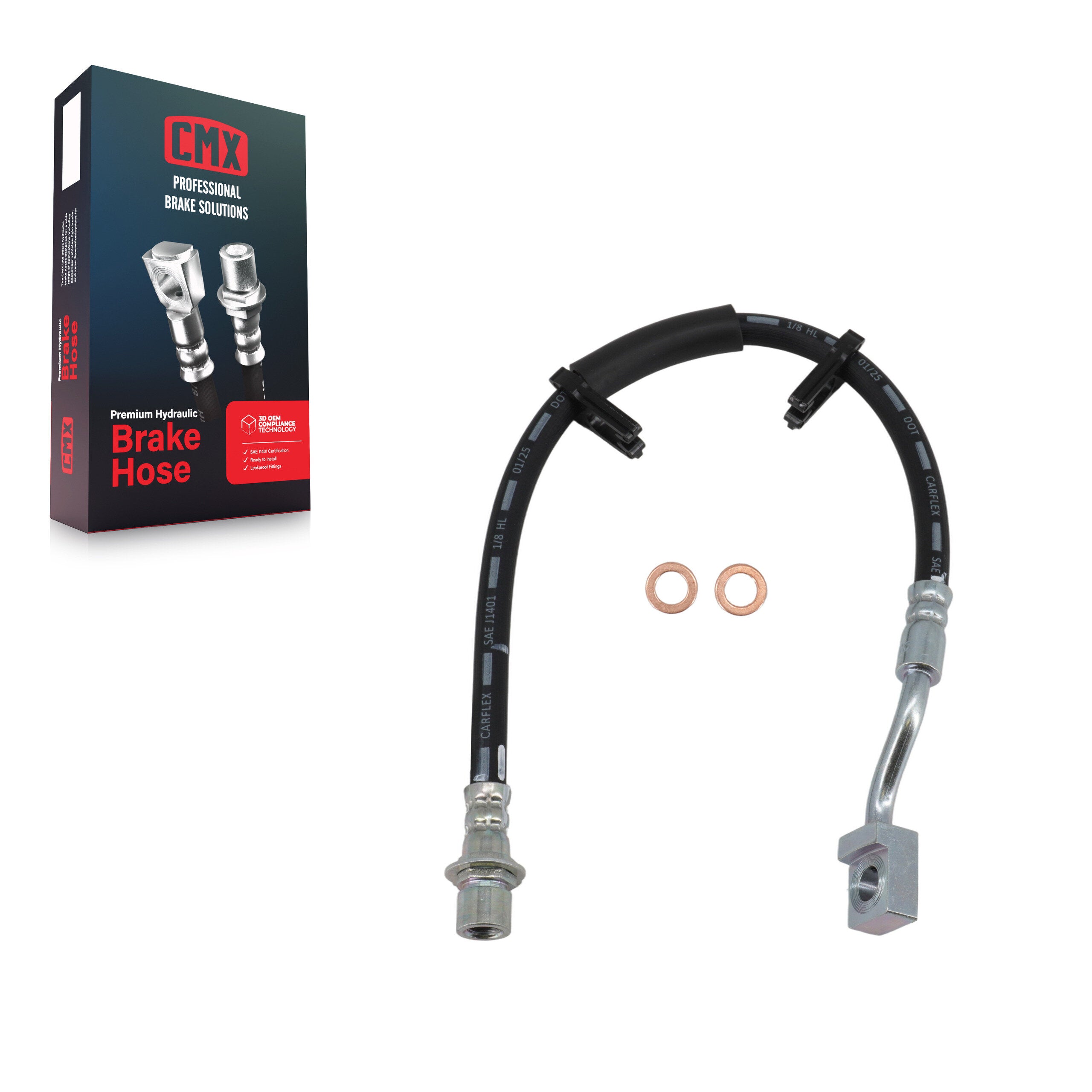 CMX 12-H621756 Brake Hydraulic Hose for 2011-2018 Dodge Durango, Jeep Grand Cherokee - Front Left