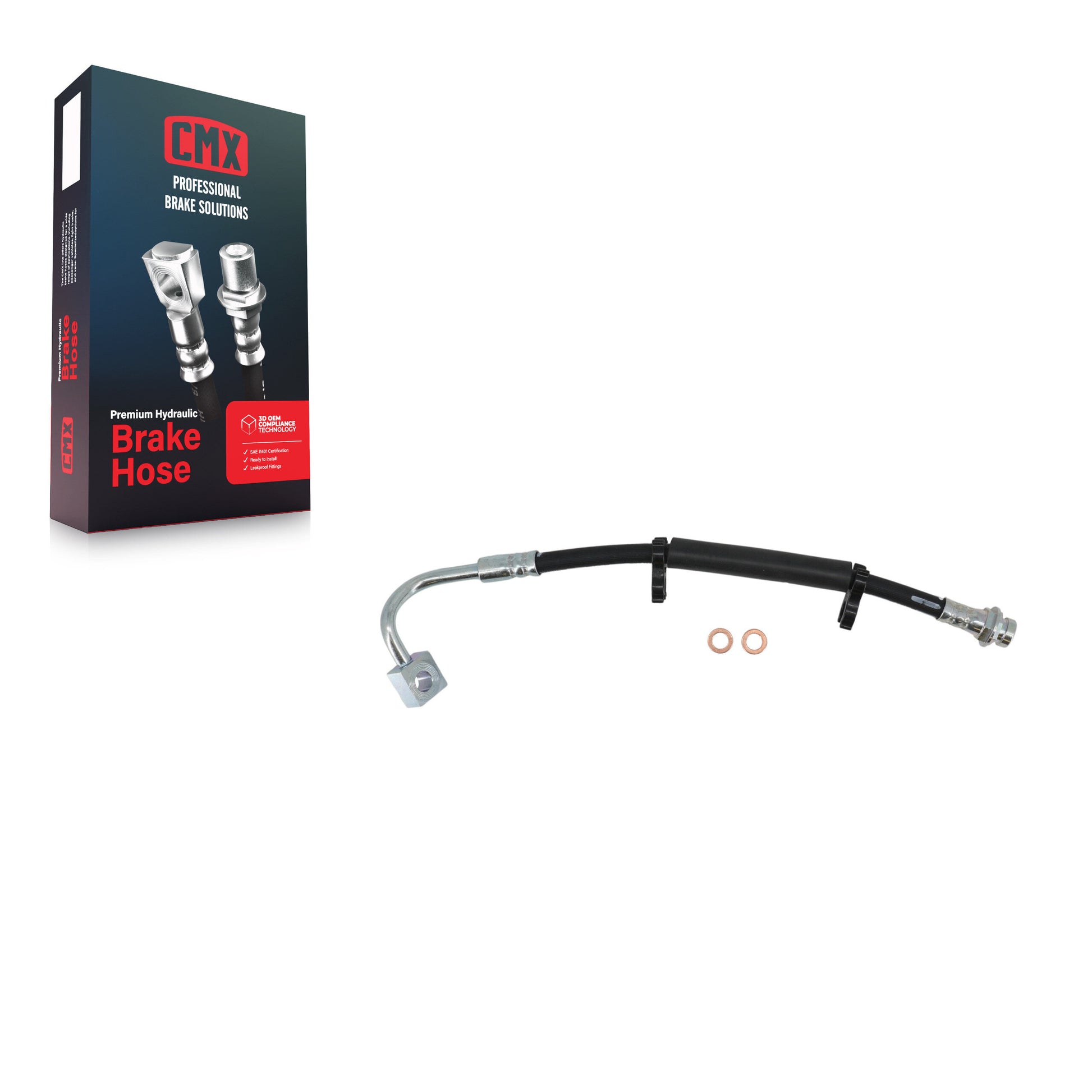 CMX 12-H621789 Brake Hydraulic Hose for 2011-2017 Chrysler Town & Country, Dodge Grand Caravan, Ram C/V - Rear Right