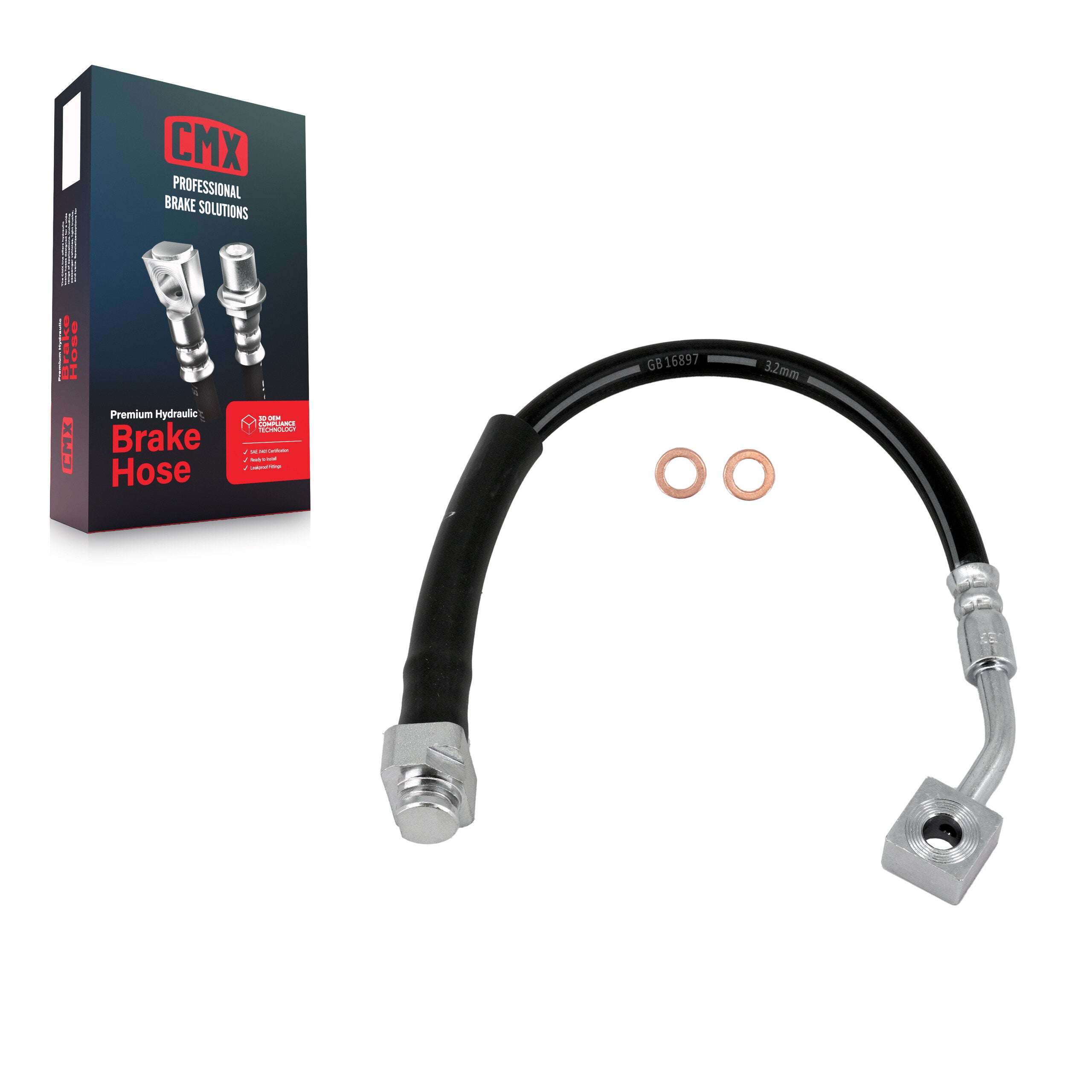CMX 12-H621819 Brake Hydraulic Hose for 2011-2015 Ford Explorer, Ford Police Interceptor Utility - Front Left