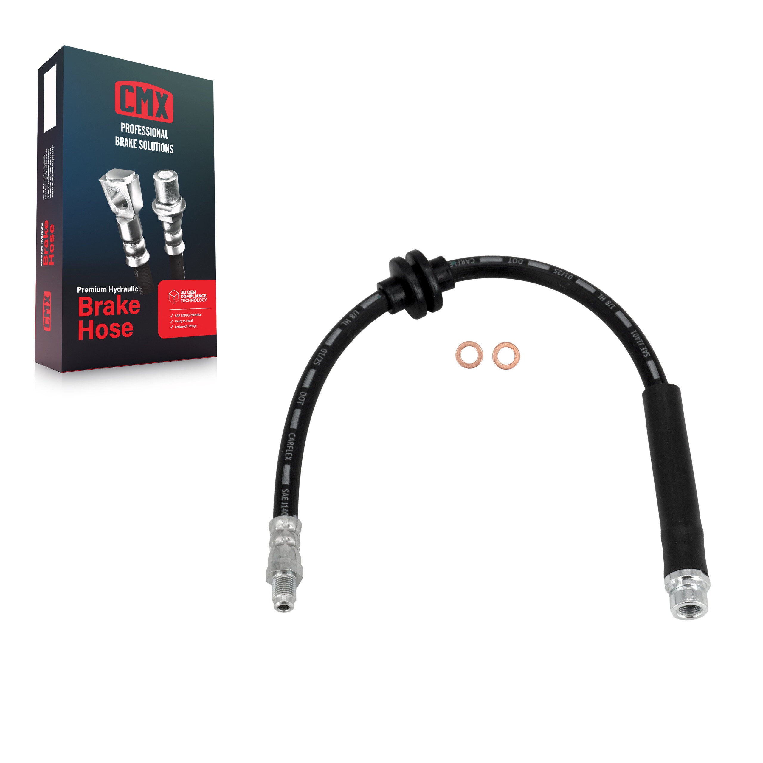 CMX 12-H621910 Brake Hydraulic Hose for 2012-2018 Ford C-Max, Ford Focus - Rear