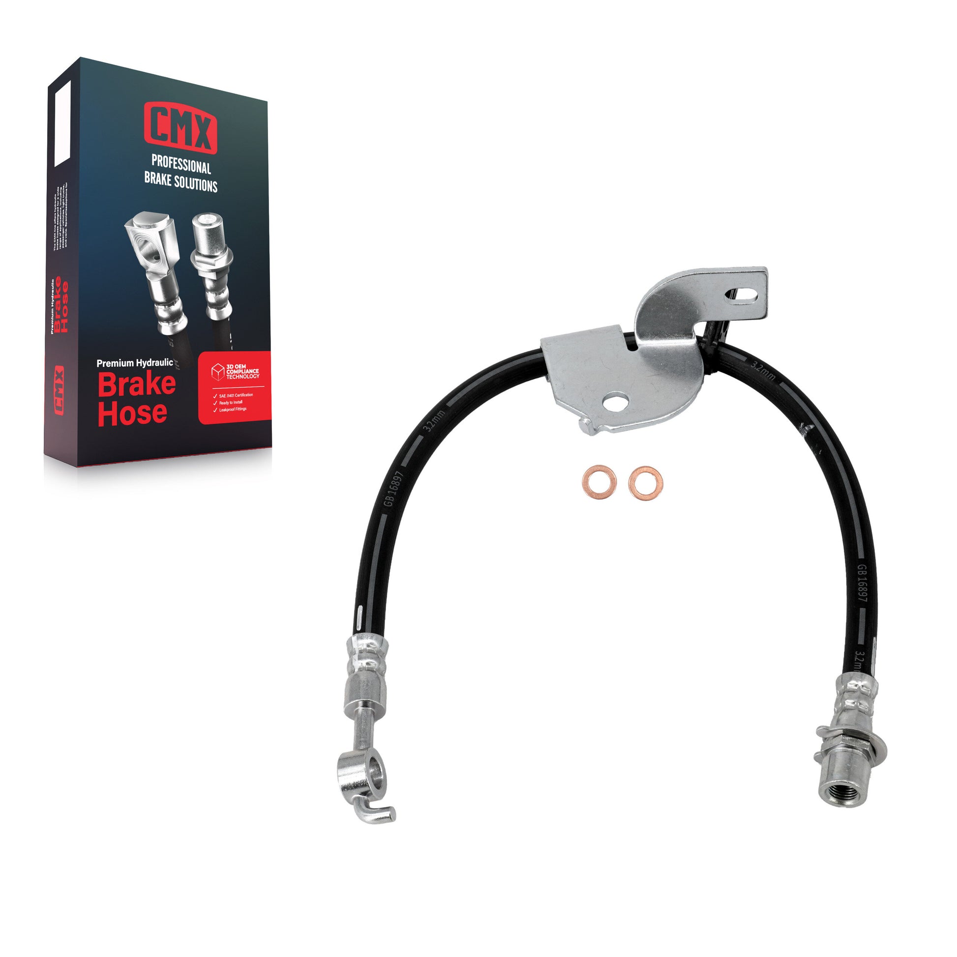 CMX 12-H621911 Brake Hydraulic Hose for 2012-2014 Ford F-150 - Front Left