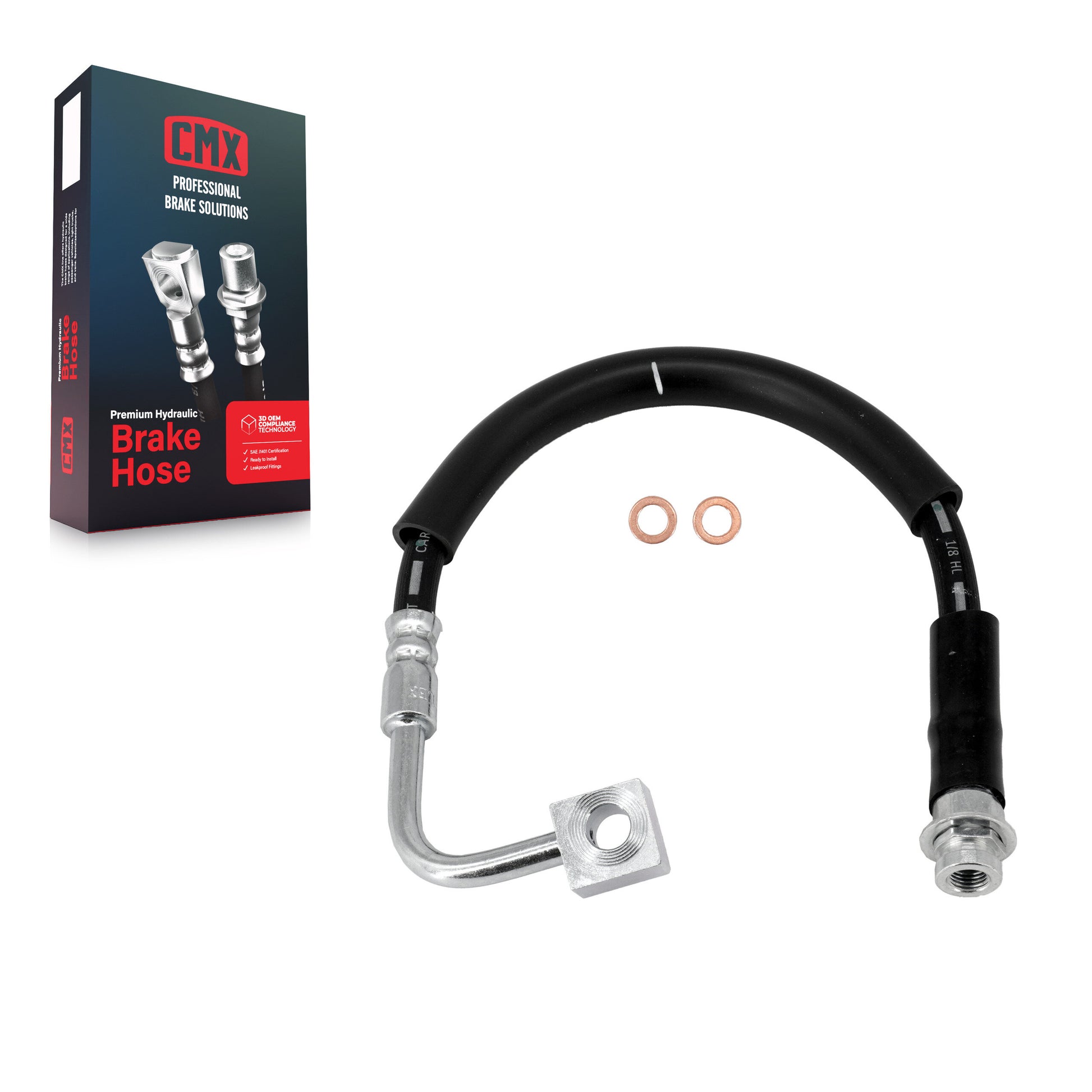 CMX 12-H621984 Brake Hydraulic Hose for 2013-2017 Chrysler Town & Country, Dodge Grand Caravan, Ram C/V - Front Right