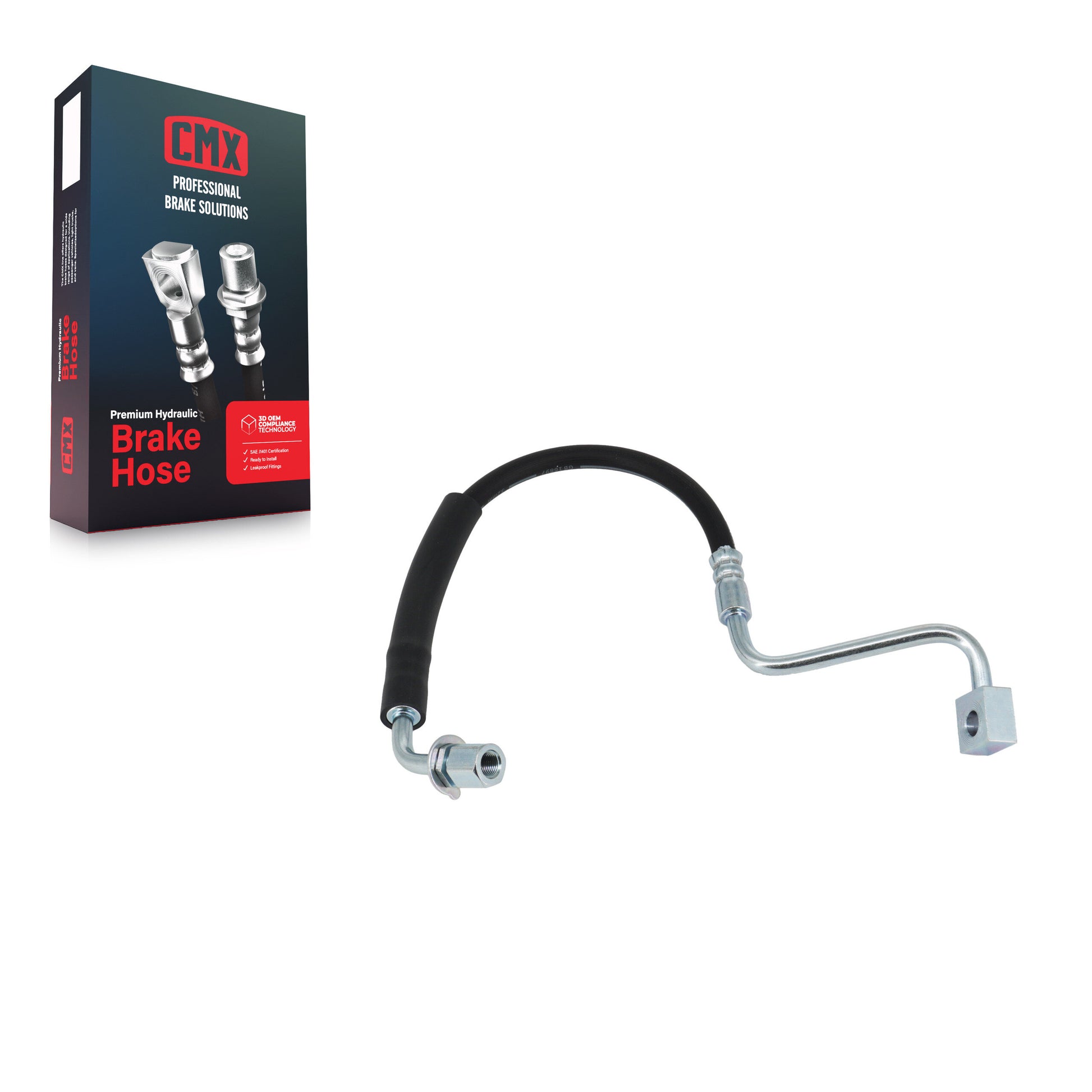 CMX 12-H622049 Brake Hydraulic Hose for 2013-2019 Ford Police Responder Hybrid, Lincoln MKT, Ford Special Service Police Sedan - Front Left