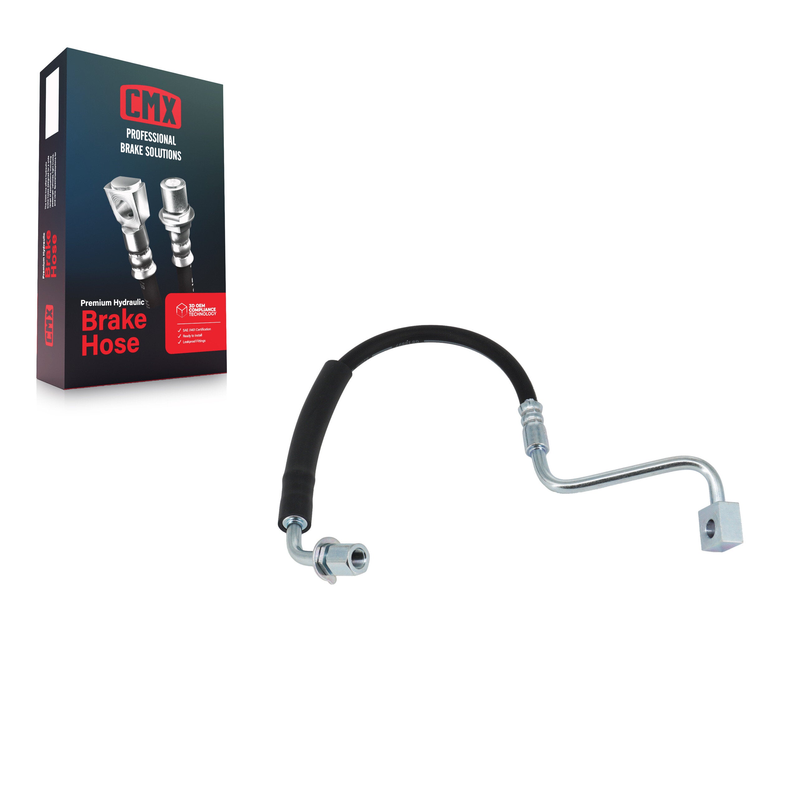 CMX 12-H622049 Brake Hydraulic Hose for 2013-2019 Ford Police Responder Hybrid, Lincoln MKT, Ford Special Service Police Sedan - Front Left