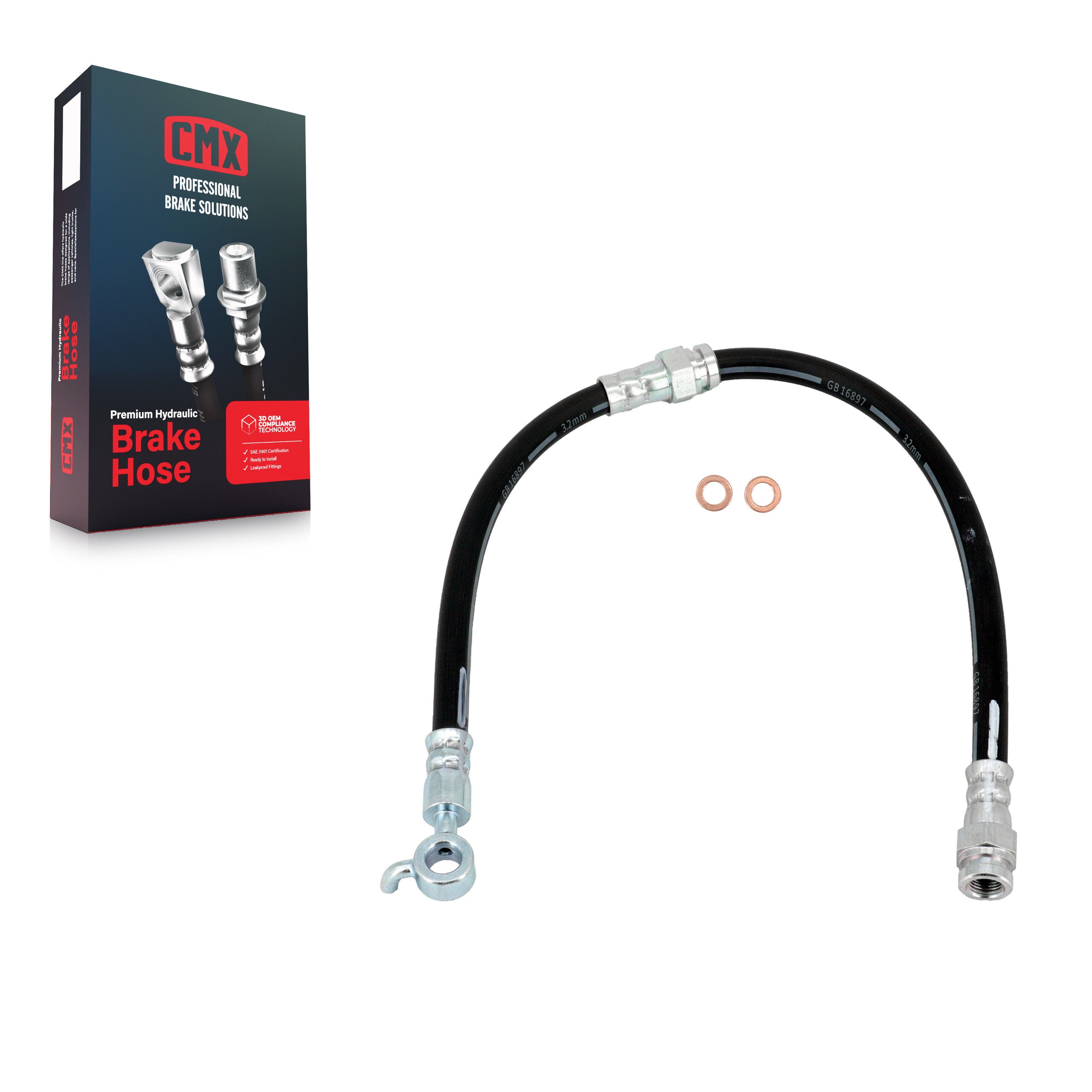 CMX 12-H622200 Brake Hydraulic Hose for 2013-2023 Mazda CX-5 - Front Left