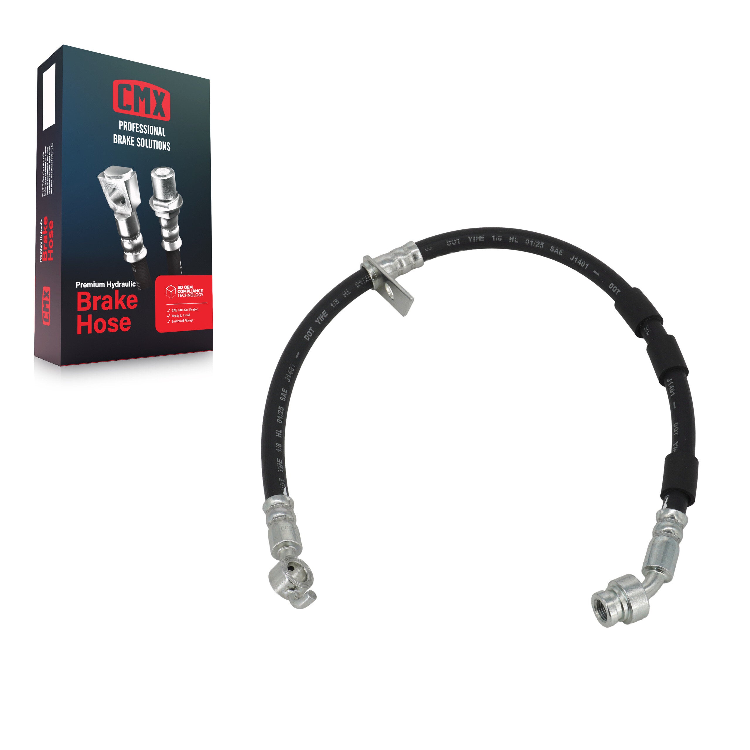 CMX 12-H622205 Brake Hydraulic Hose for 2013-2020 Lincoln MKZ, Ford Fusion - Front Left