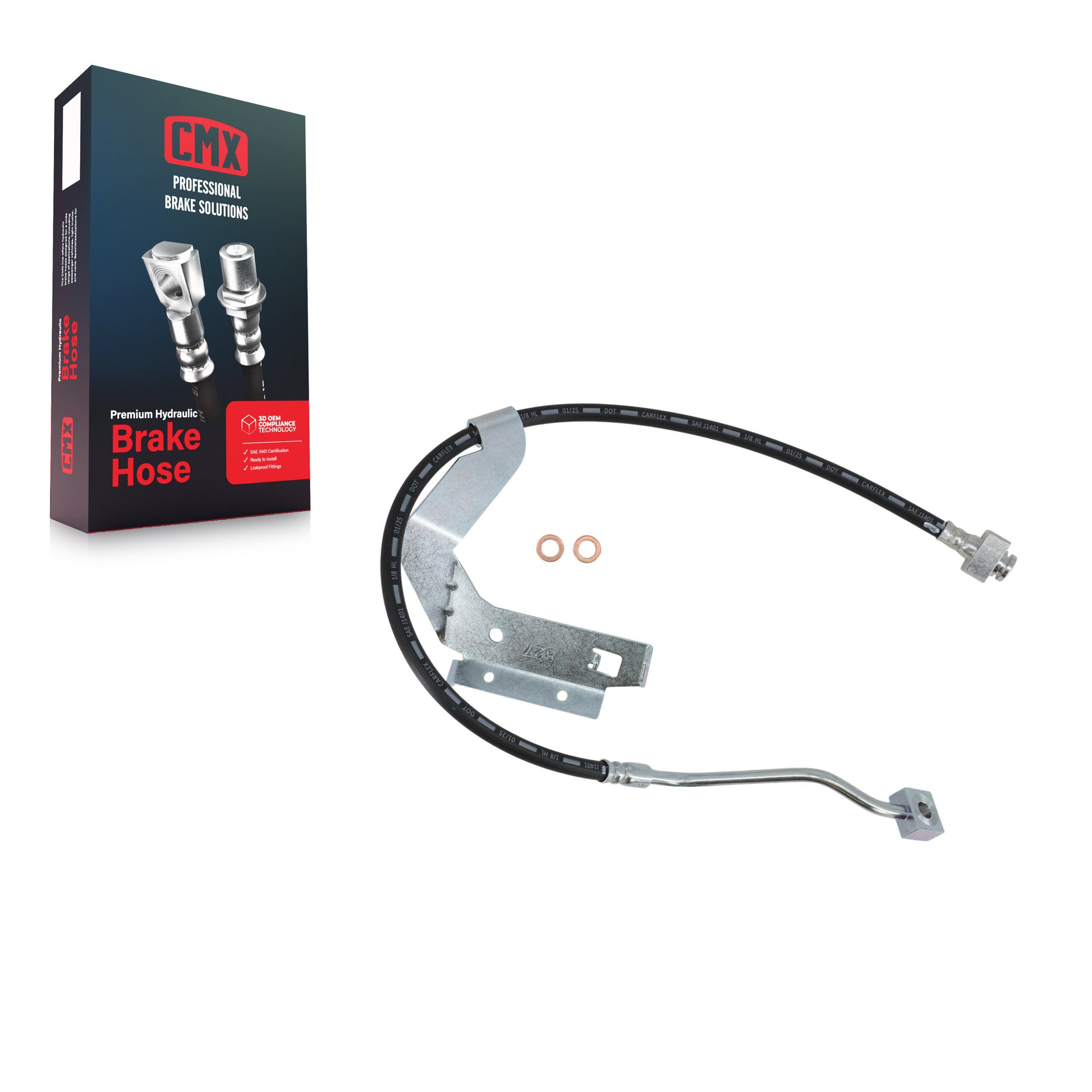 CMX 12-H622254 Brake Hydraulic Hose for 2013-2016 Ford F-550 Super Duty, Ford F-250 Super Duty, Ford F-350 Super Duty - Front Left