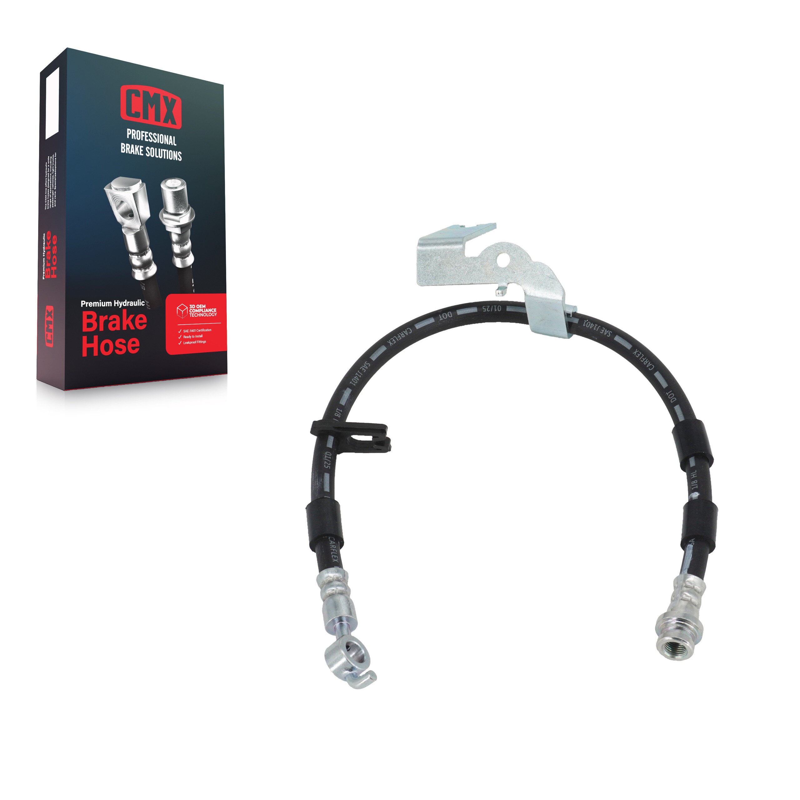 CMX 12-H622259 Brake Hydraulic Hose for 2013-2020 Ford Police Responder Hybrid, Ford SSV Plug-In Hybrid, Ford Fusion - Rear Right