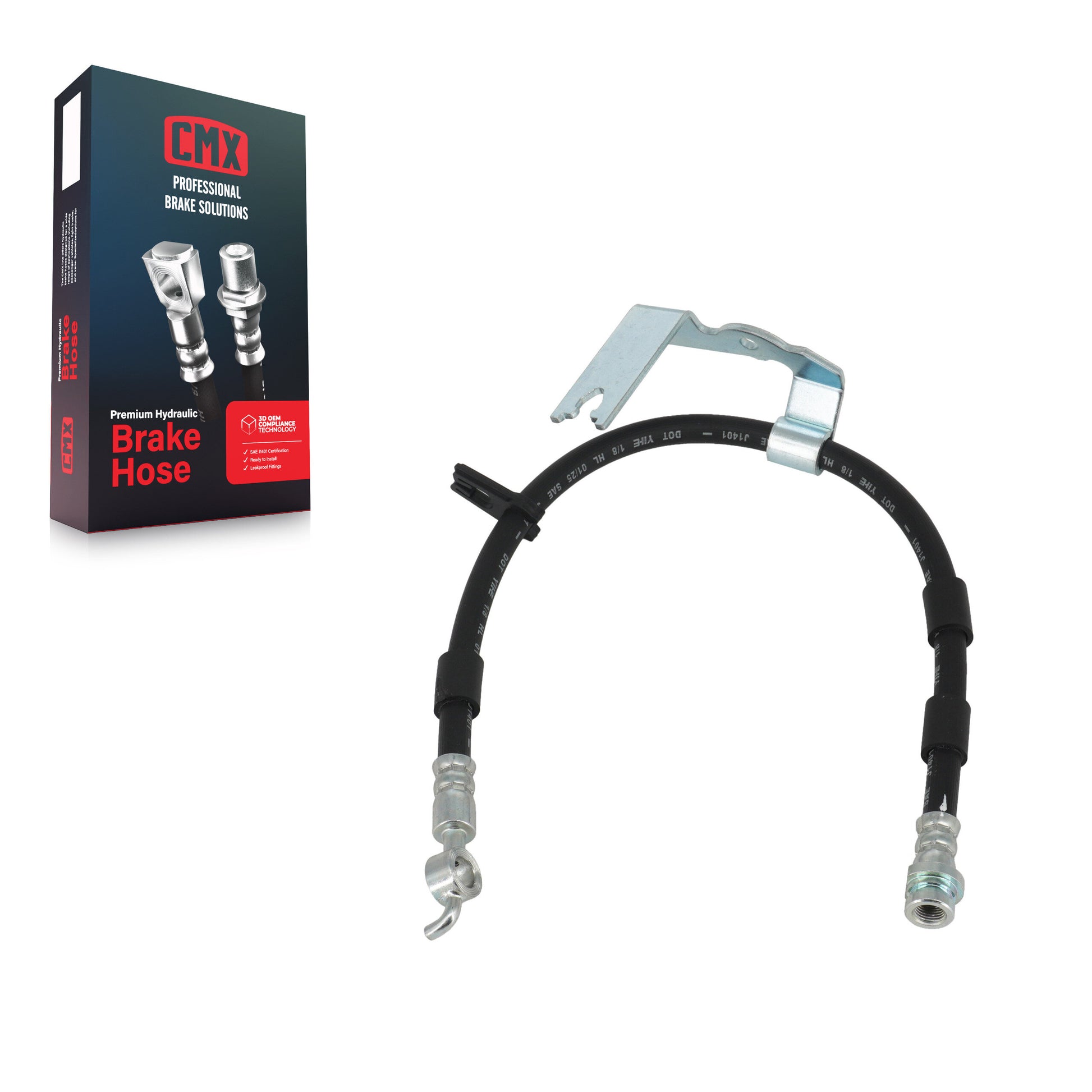 CMX 12-H622260 Brake Hydraulic Hose for 2013-2020 Ford Police Responder Hybrid, Ford SSV Plug-In Hybrid, Ford Fusion - Rear Left