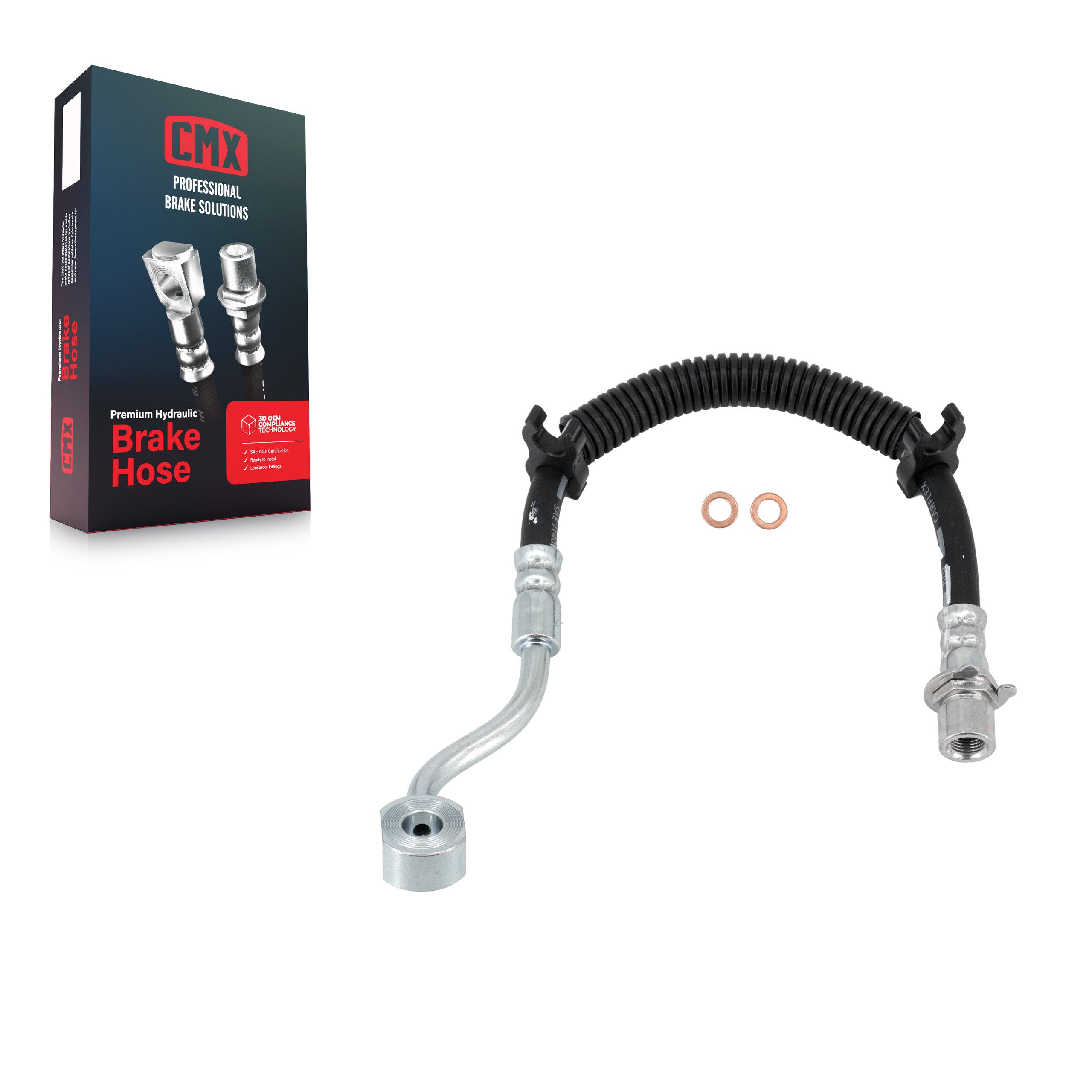CMX 12-H622292 Brake Hydraulic Hose for 2013-2018 Ram 3500, Ram 2500 - Front Right Outer
