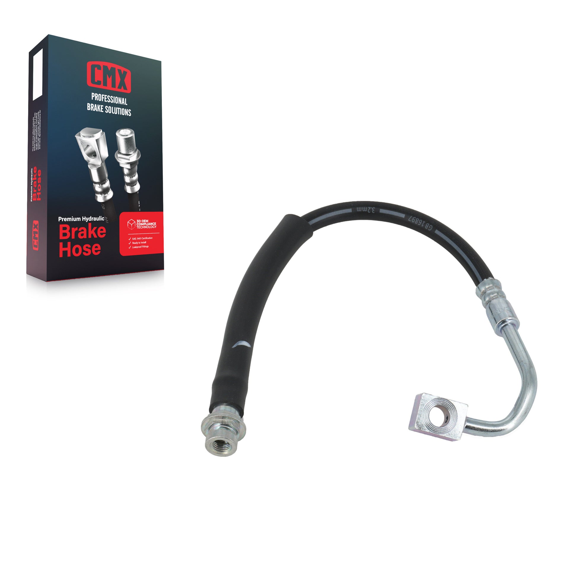 CMX 12-H622361 Brake Hydraulic Hose for 2015-2017 Chrysler Town & Country, Dodge Grand Caravan, Ram C/V - Front Left