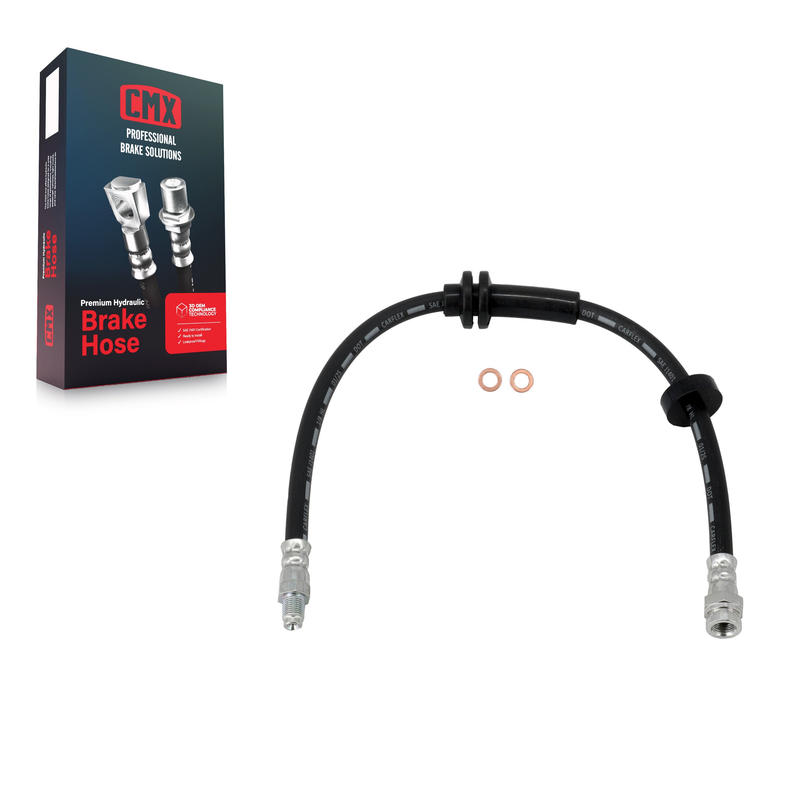 CMX 12-H622391 Brake Hydraulic Hose for 2014-2023 Ram ProMaster 1500, Ram ProMaster 2500, Ram ProMaster 3500 - Front