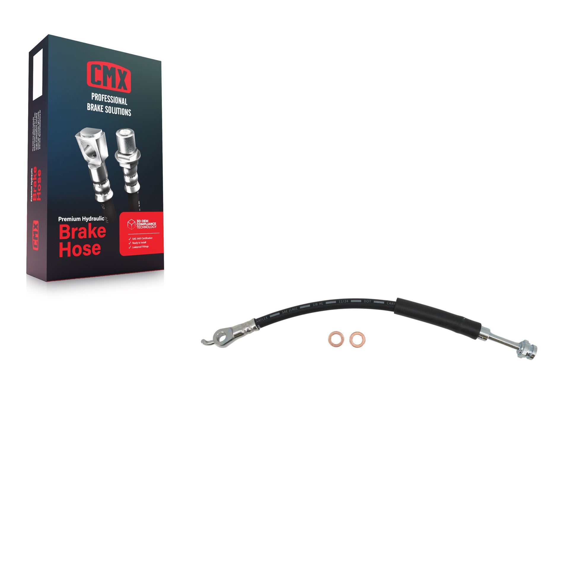 CMX 12-H622484 Brake Hydraulic Hose for 2014-2018 Mazda 6, Mazda 3, Mazda 3 Sport - Rear