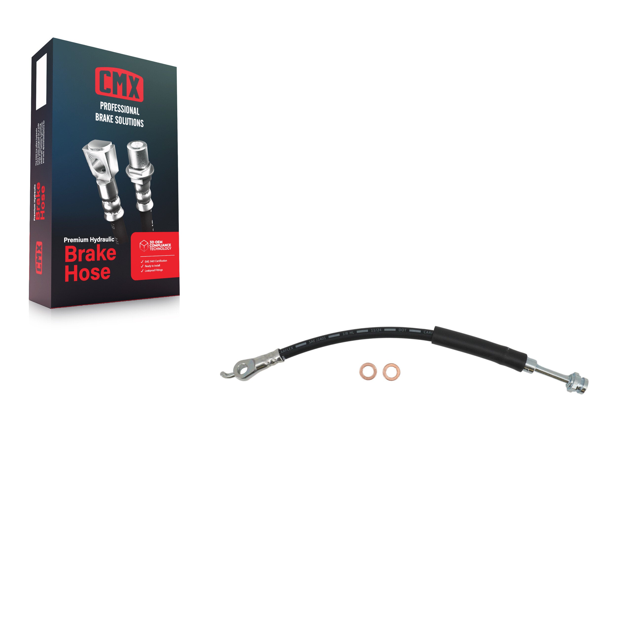CMX 12-H622484 Brake Hydraulic Hose for 2014-2018 Mazda 6, Mazda 3, Mazda 3 Sport - Rear