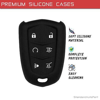 Housse de clé en silicone pour Cadillac Escalade 2015-2020 HYQ2AB 13580812 (6 boutons - Noir)