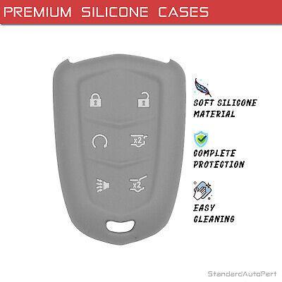 Coque de clé en silicone pour Cadillac Escalade 2015-2020 HYQ2AB 13580812 (Gris - 6 boutons)