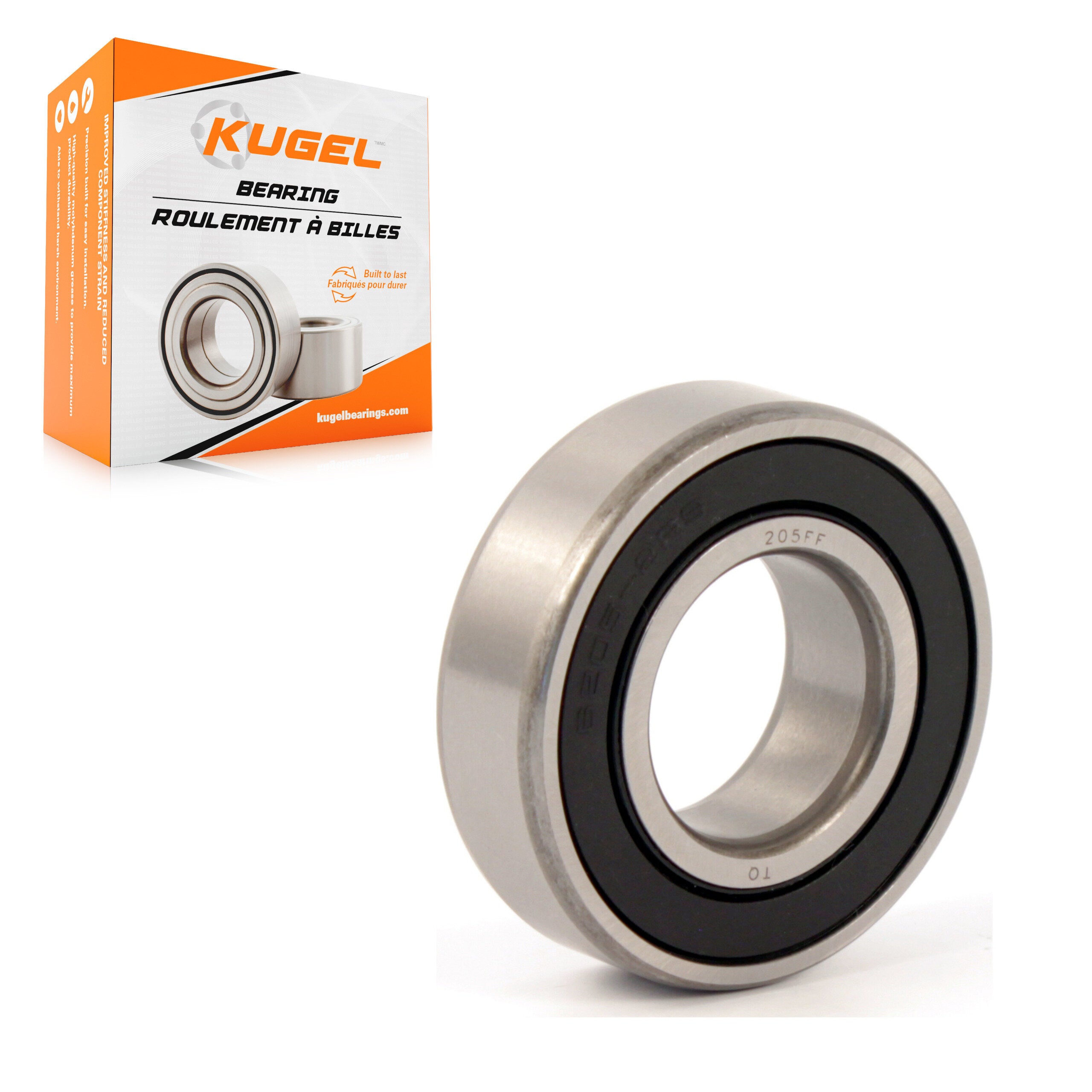 Kugel 70-205FF Clutch Pilot Bearing for 1980-2015 Mazda 2, Chevrolet T6500, Chevrolet T7500 - Front, Rear, Rear Inner