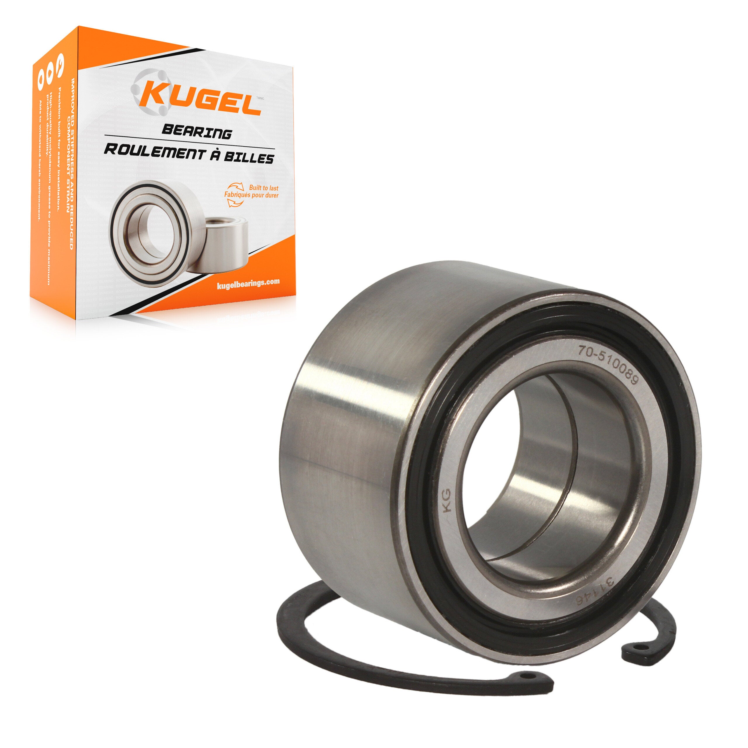 Kugel 70-510089 Wheel Bearing for 2006-2021 Honda Civic, Acura ILX - Front