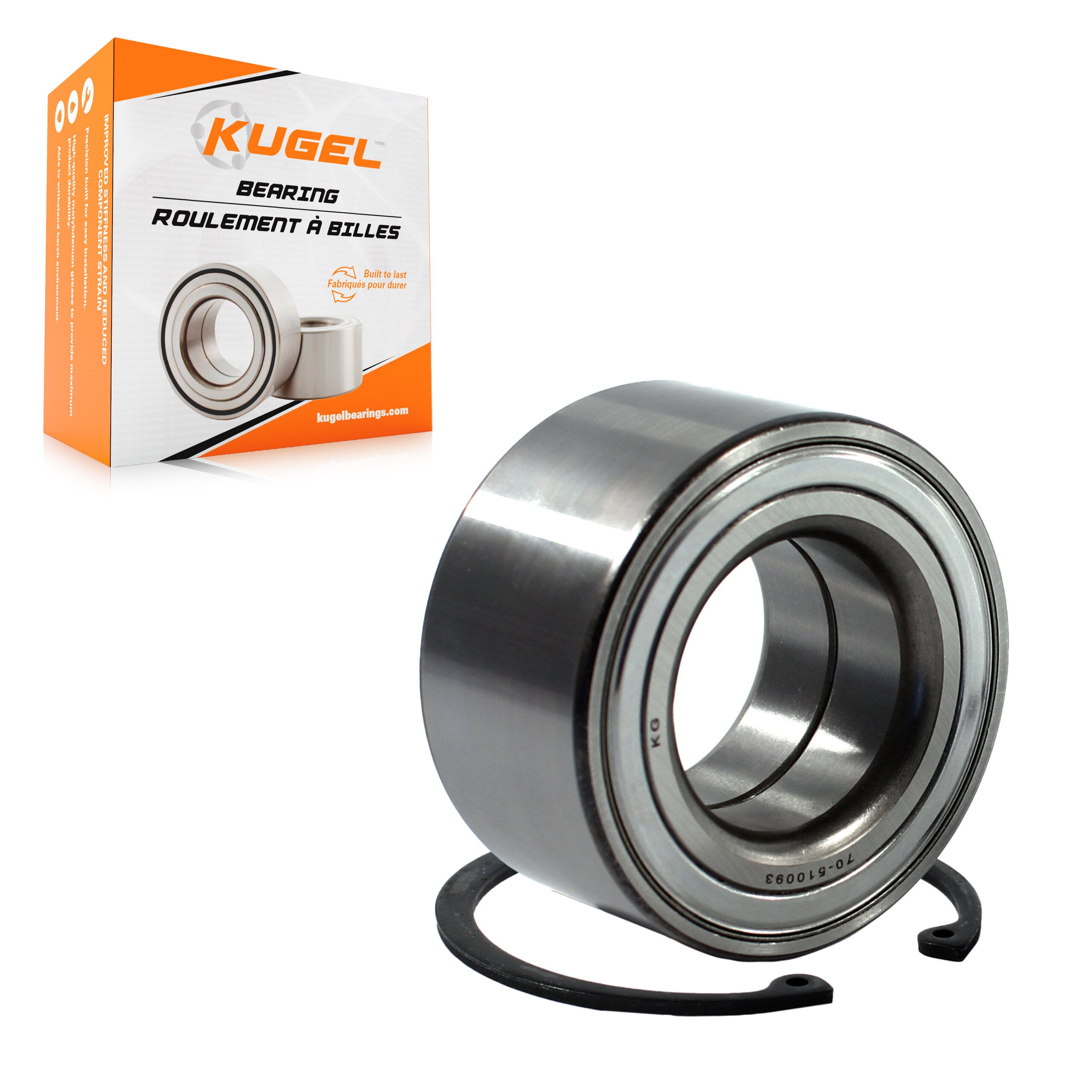 Kugel 70-510093 Wheel Bearing for 2007-2019 Kia Forte, Kia Soul EV, Hyundai Elantra Coupe - Front
