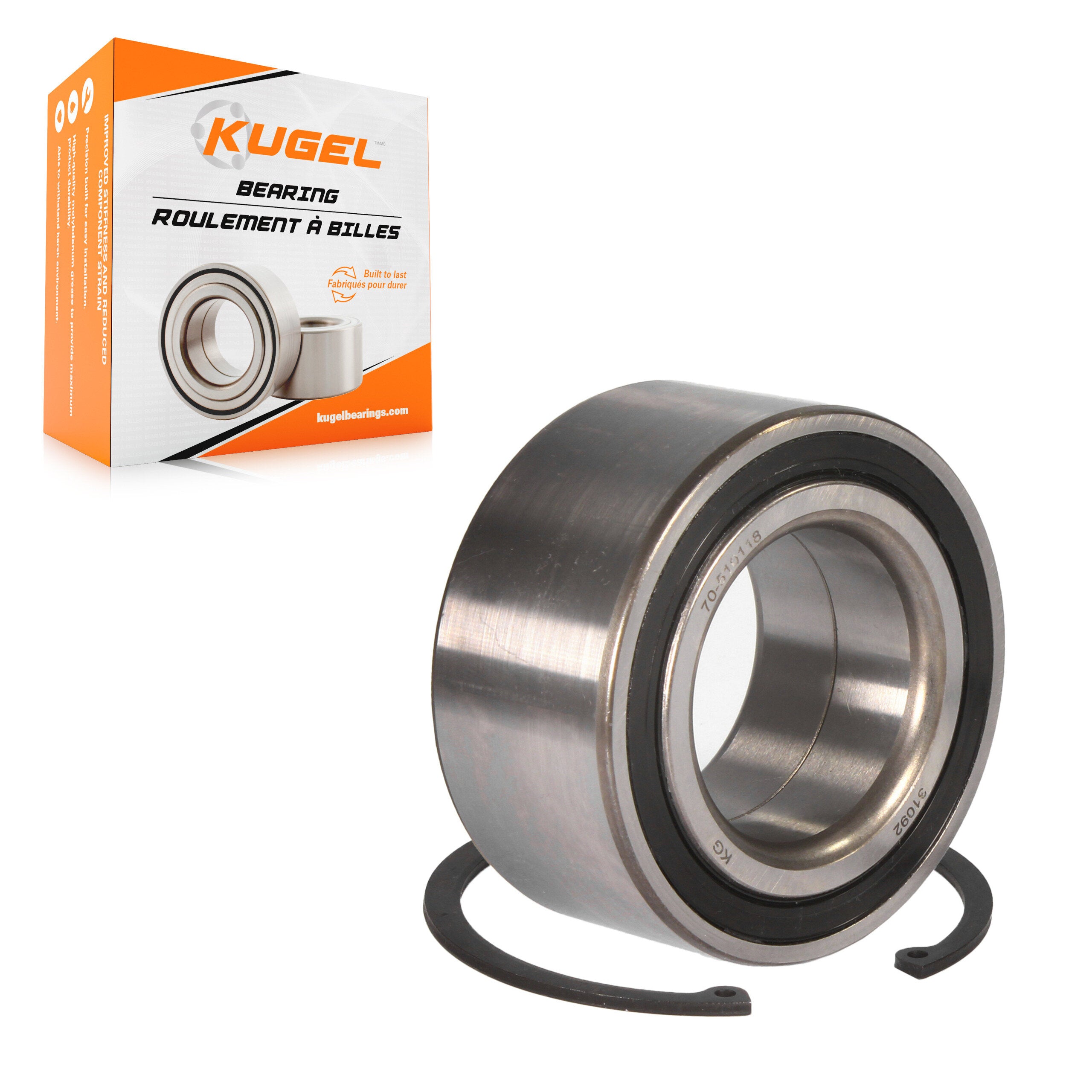 Kugel 70-510118 Wheel Bearing for 2013-2020 Acura TLX, Honda Accord - Front