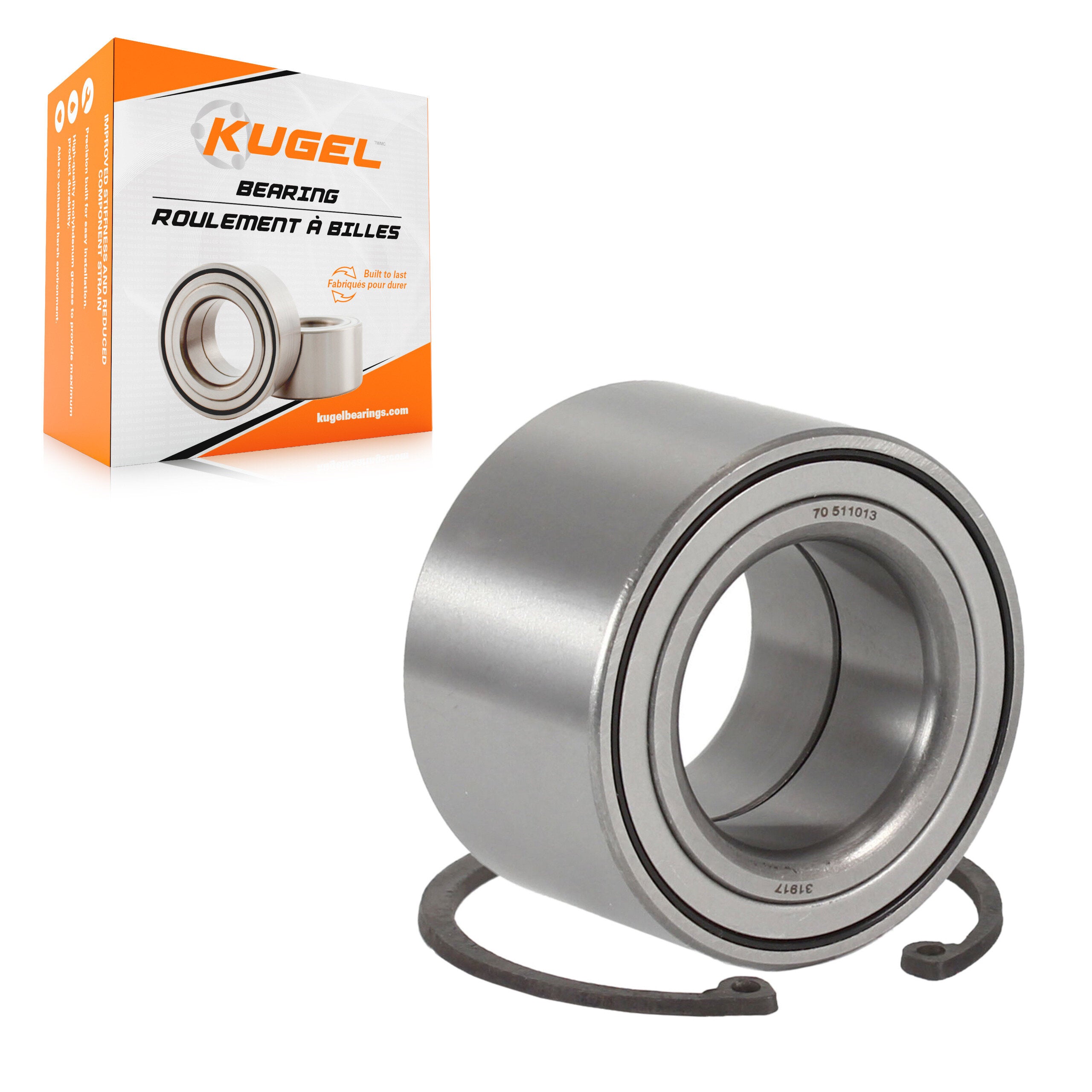 Kugel 70-511013 Wheel Bearing for 1992-2006 Mitsubishi Outlander, Eagle Summit, Dodge Colt - Rear