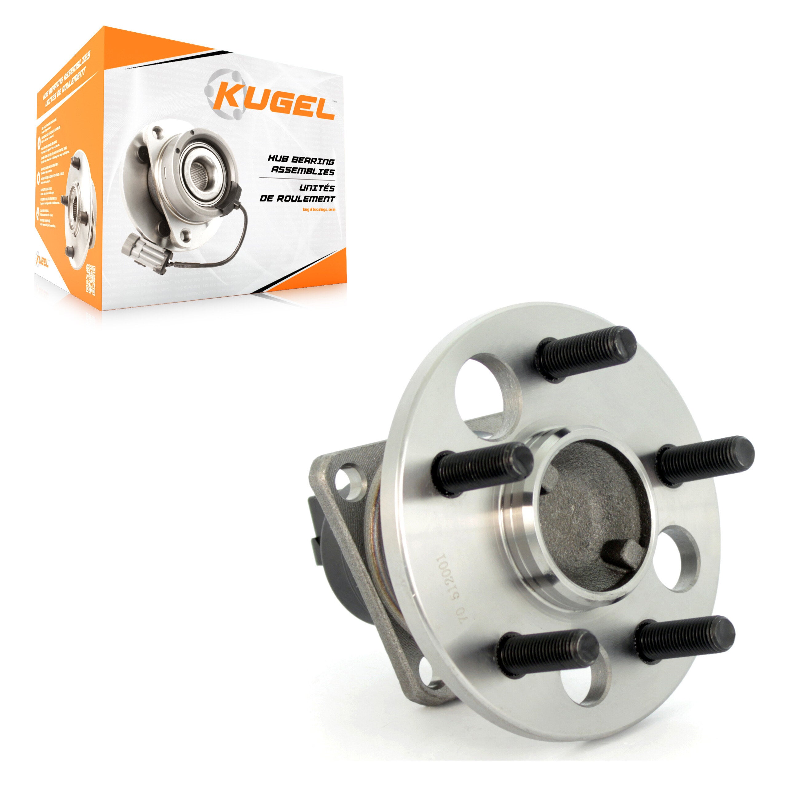 Kugel 70-512001 Wheel Bearing and Hub Assembly for 1991-2005 Chevrolet Cavalier, Pontiac Sunfire, Buick Skylark - Rear