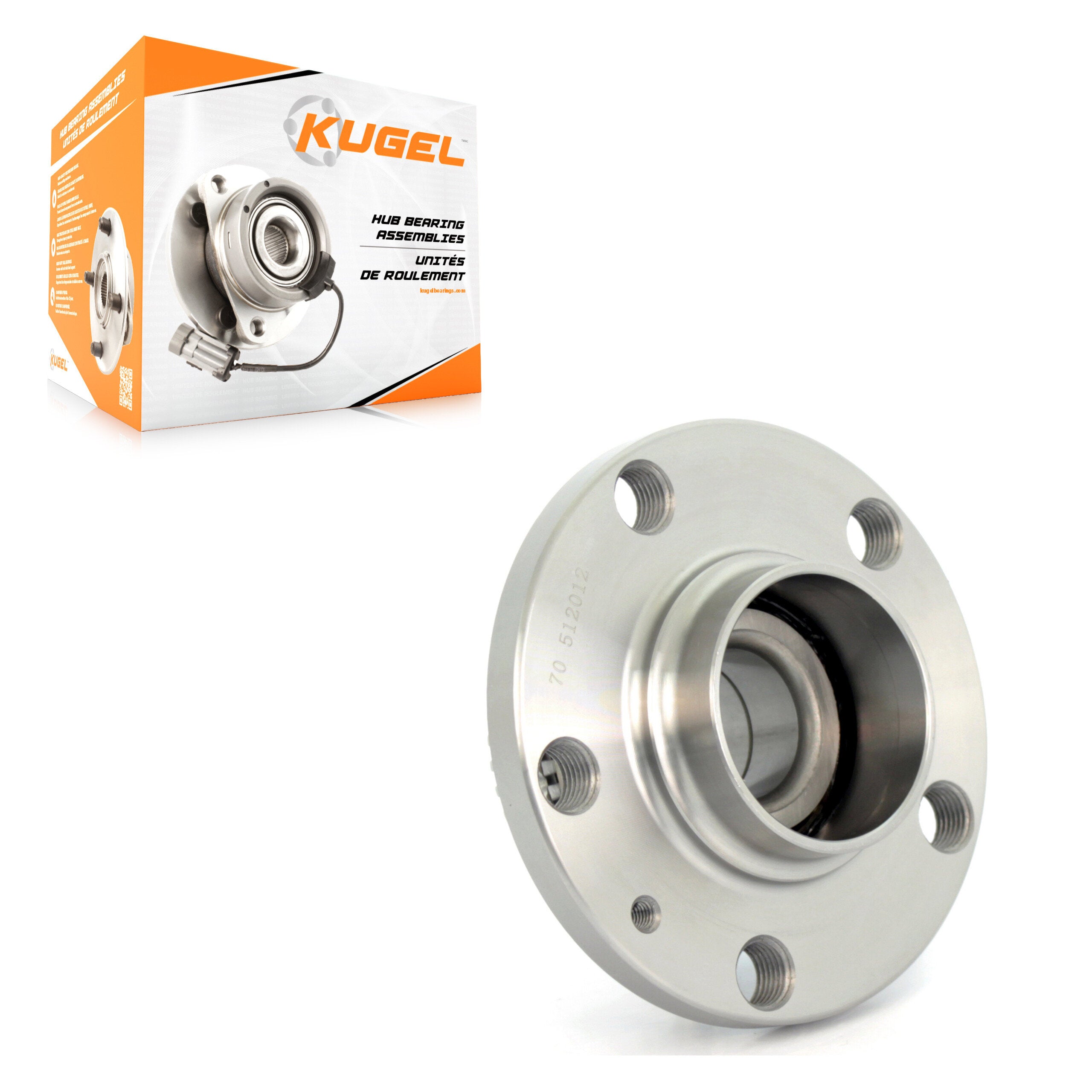 Kugel 70-512012 Wheel Bearing and Hub Assembly for 1998-2010 Volkswagen Golf City, Volkswagen Jetta City, Volkswagen Jetta - Rear