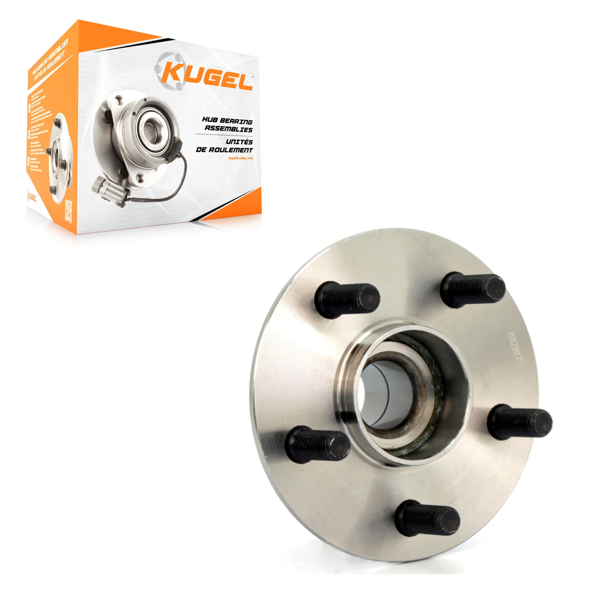 Kugel 70-512167 Wheel Bearing and Hub Assembly for 2000-2010 Chrysler PT Cruiser, Dodge SX 2.0, Chrysler Neon - Rear
