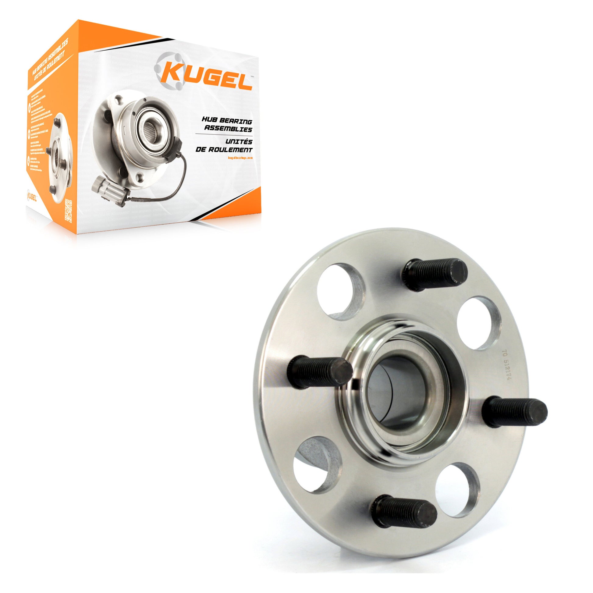 Kugel 70-512174 Wheel Bearing and Hub Assembly for 2001-2005 Honda Civic - Rear