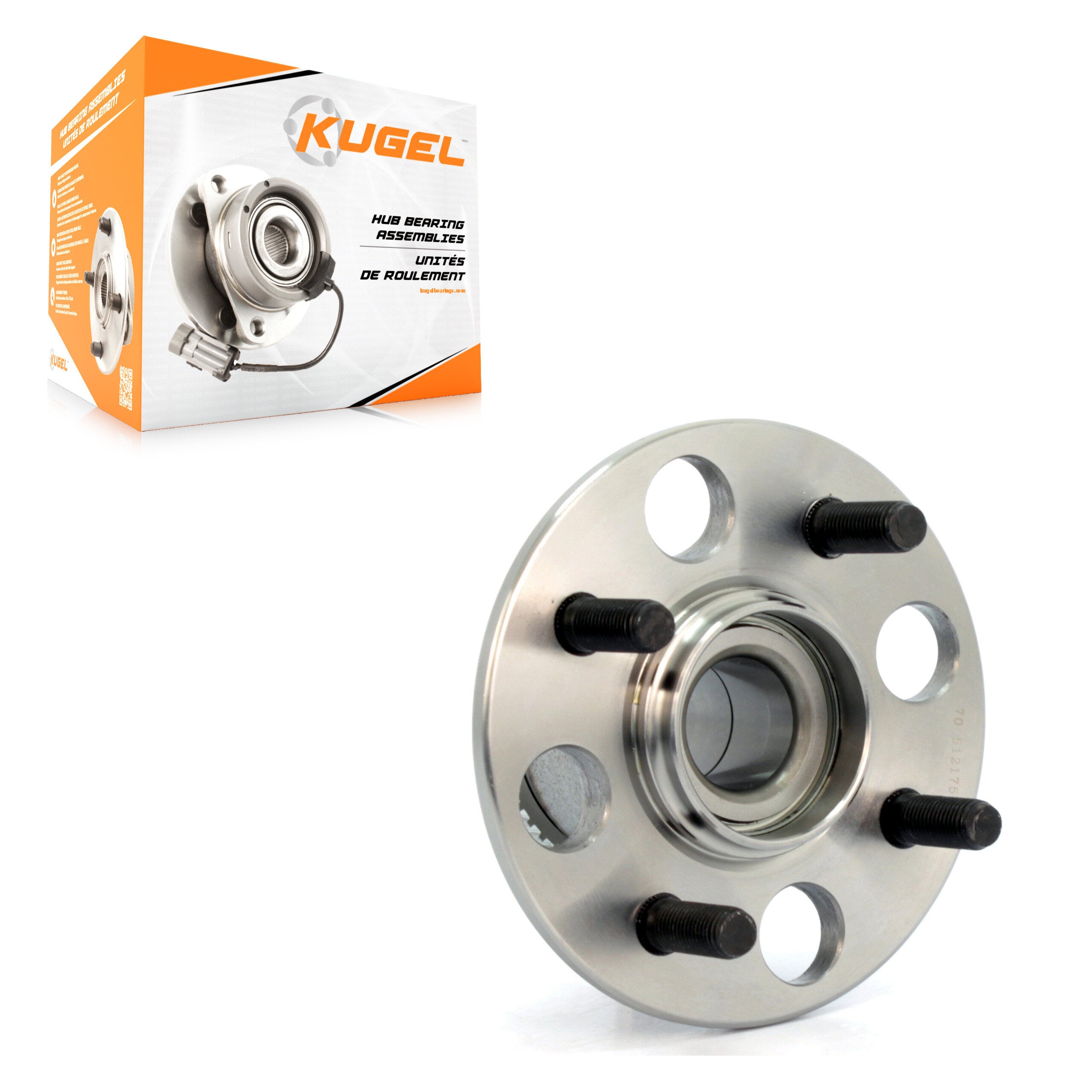 Kugel 70-512175 Wheel Bearing and Hub Assembly for 2001-2005 Honda Civic, Acura EL - Rear