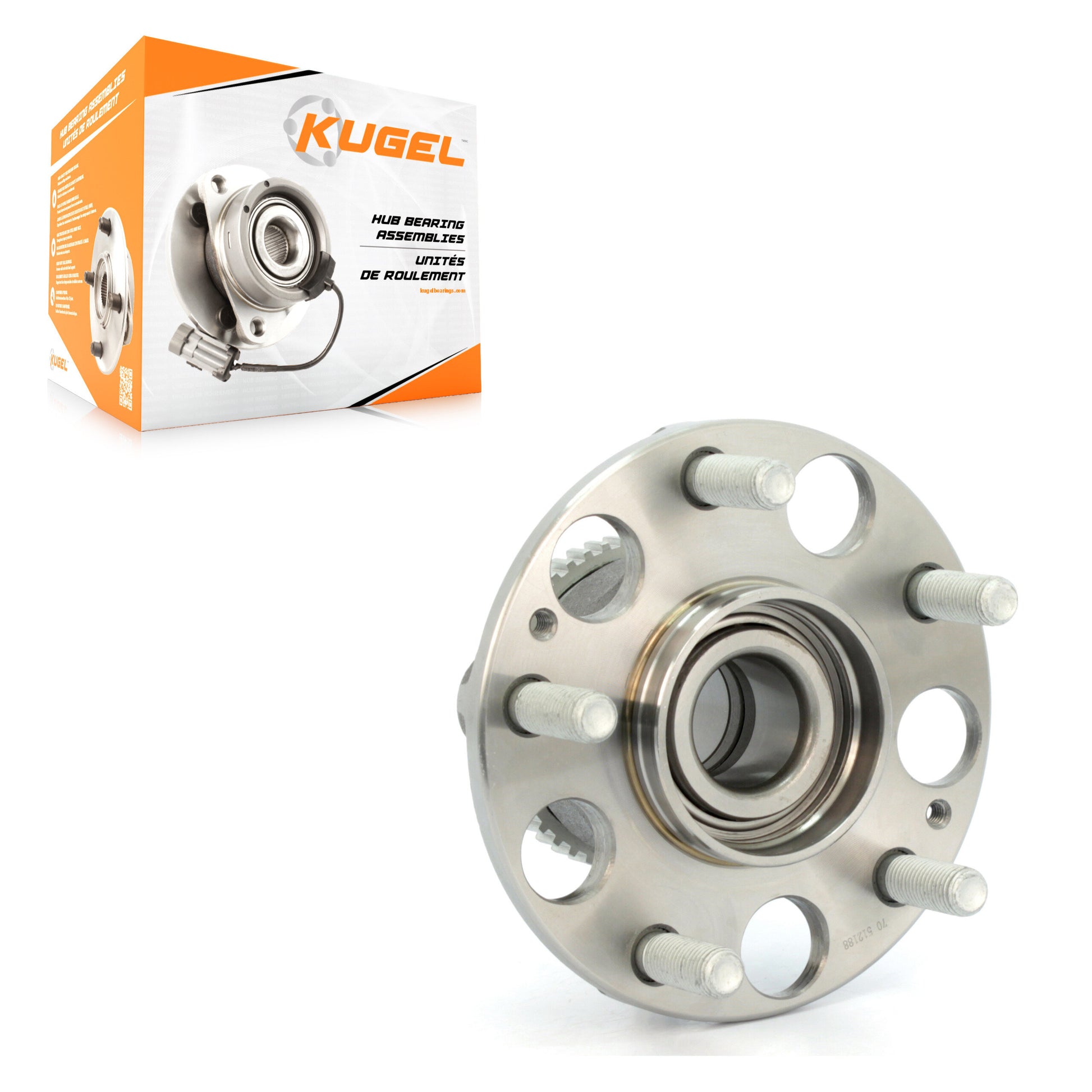 Kugel 70-512188 Wheel Bearing and Hub Assembly for 2003-2008 Honda Accord, Acura TL - Rear
