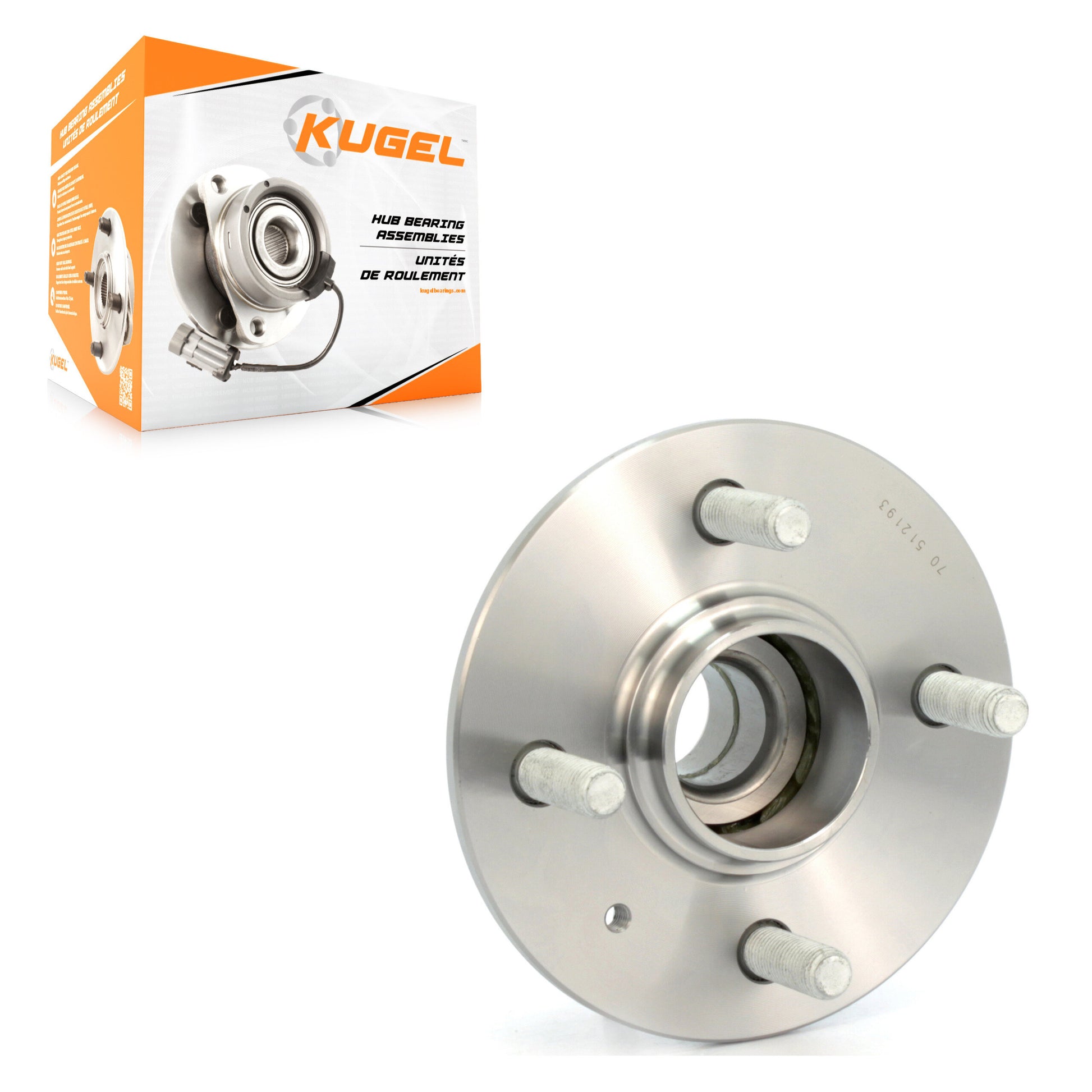 Kugel 70-512193 Wheel Bearing and Hub Assembly for 2000-2005 Hyundai Accent - Rear