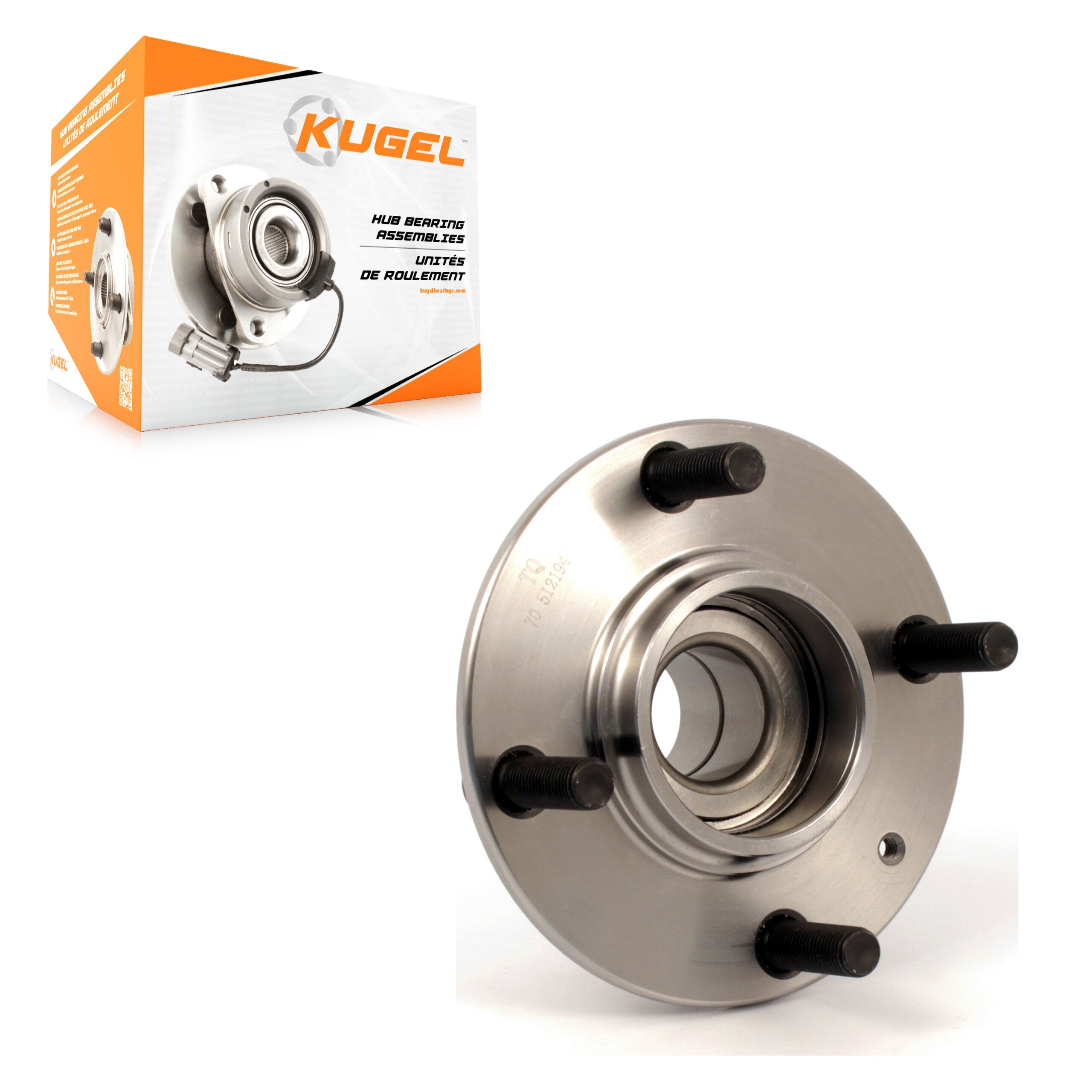 Kugel 70-512194 Wheel Bearing and Hub Assembly for 2001-2009 Kia Spectra, Kia Spectra5, Hyundai Elantra - Rear