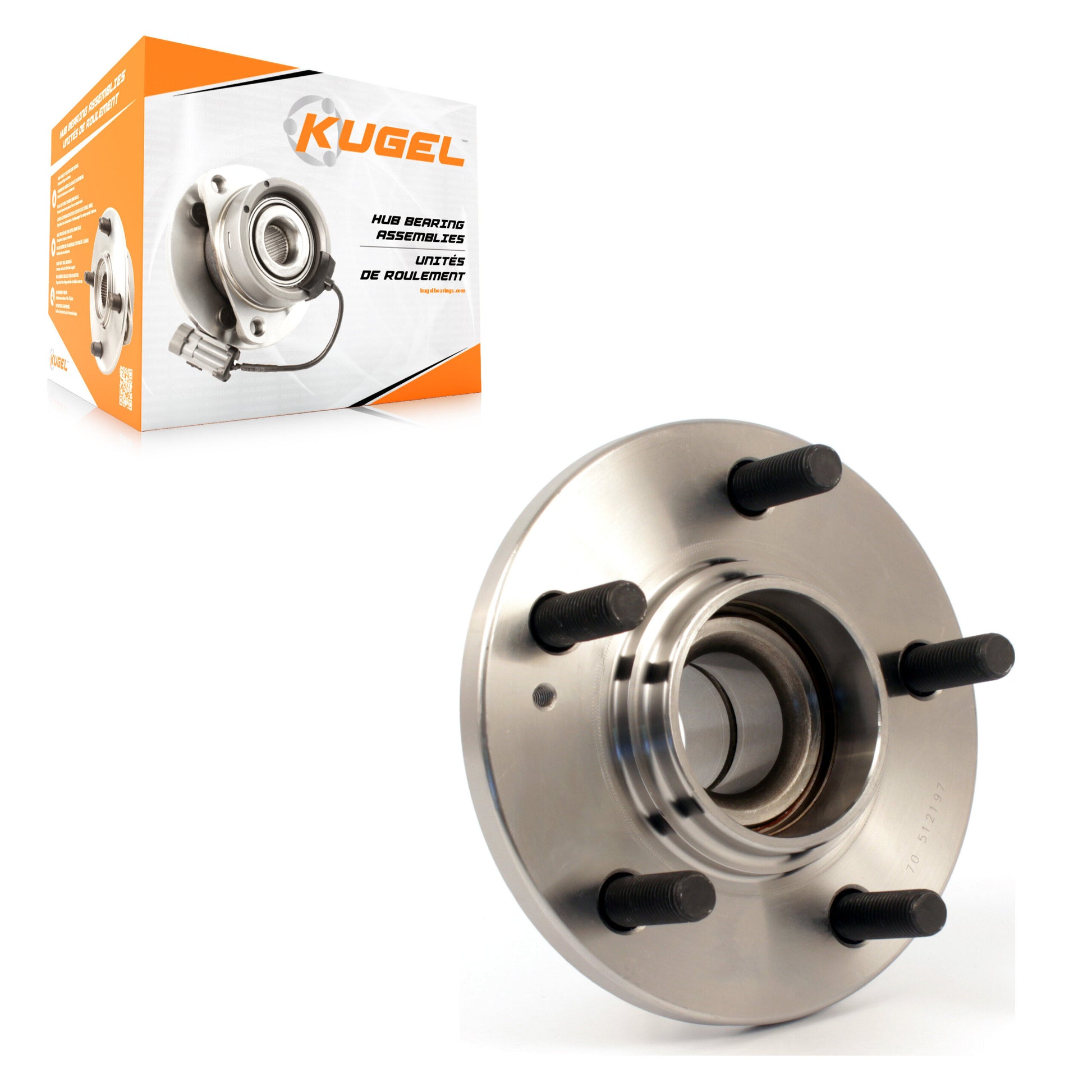 Kugel 70-512197 Wheel Bearing and Hub Assembly for 2001-2006 Hyundai Santa Fe - Rear