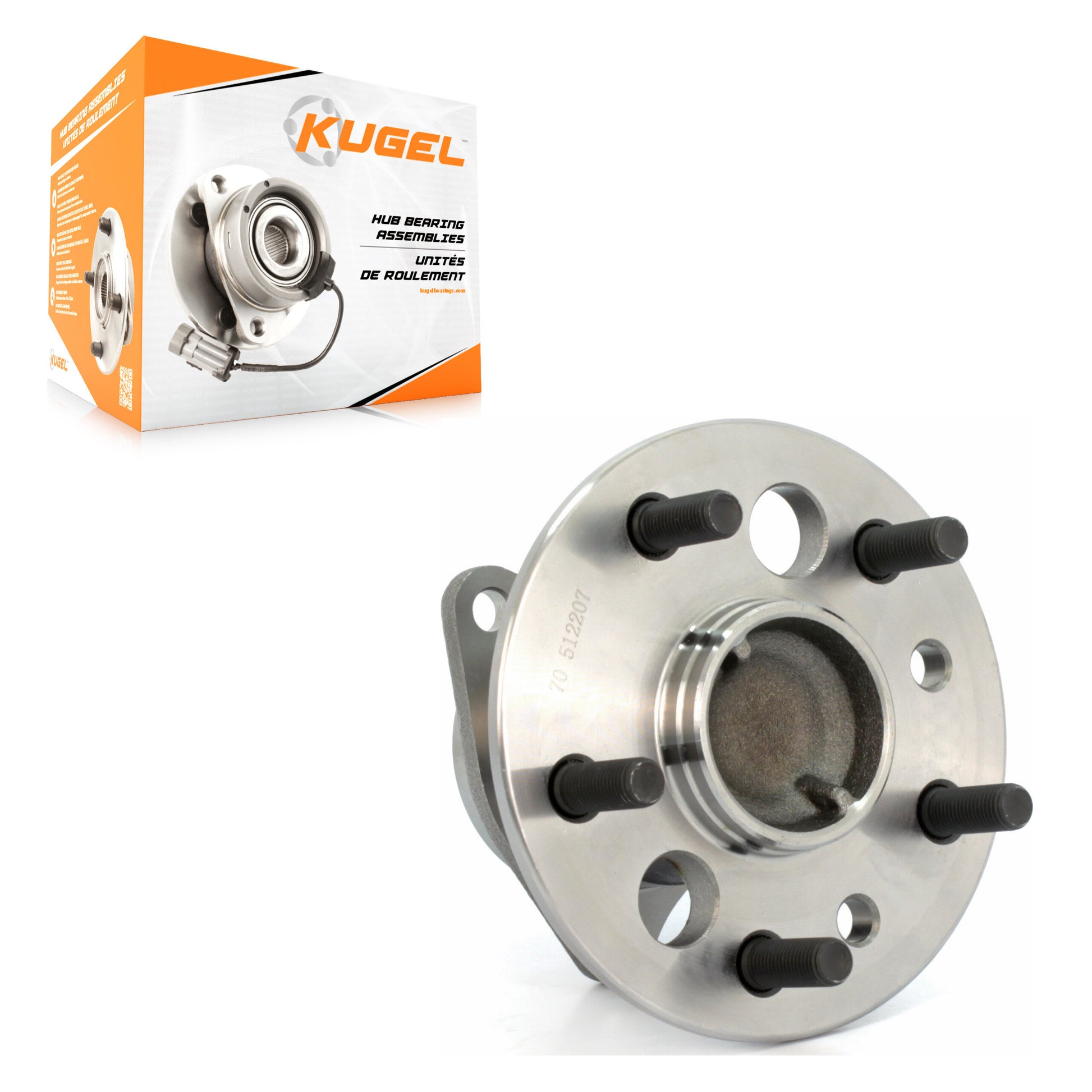 Kugel 70-512207 Wheel Bearing and Hub Assembly for 2001-2012 Lexus ES350, Toyota Camry, Toyota Avalon - Rear Right