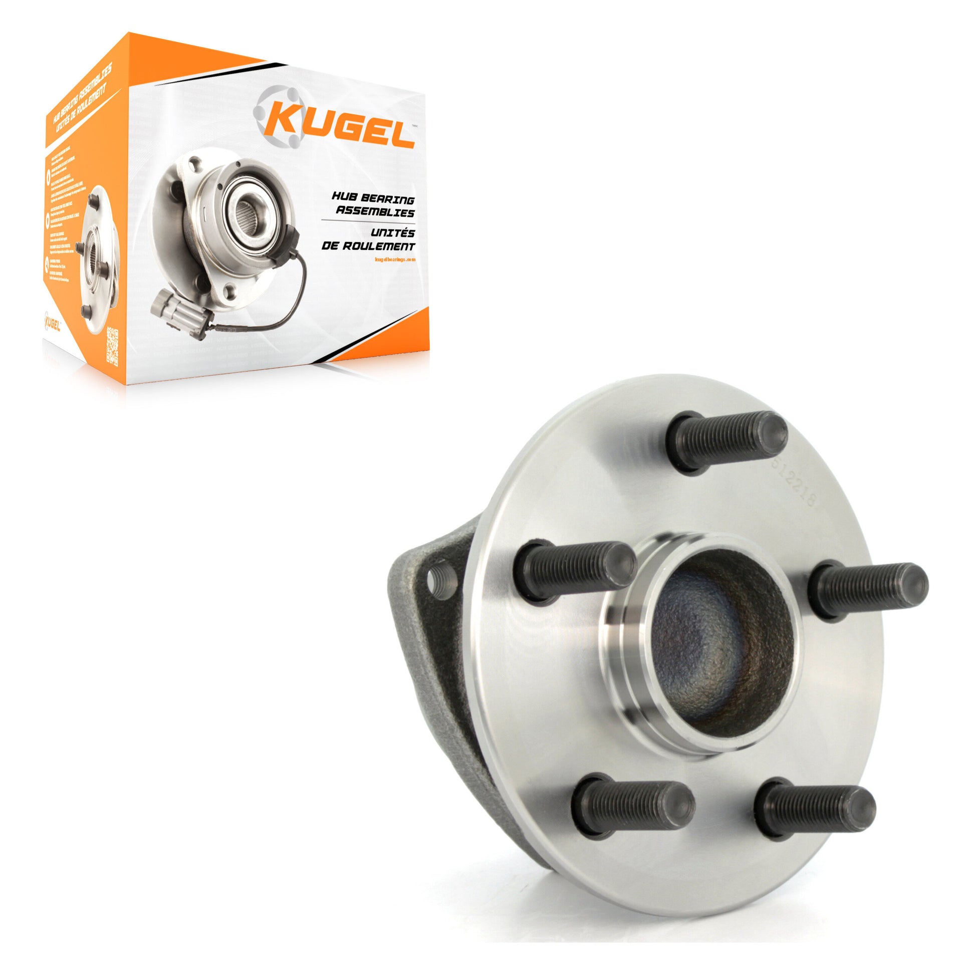 Kugel 70-512218 Wheel Bearing and Hub Assembly for 2000-2008 Pontiac Vibe, Toyota Corolla, Toyota Matrix - Rear