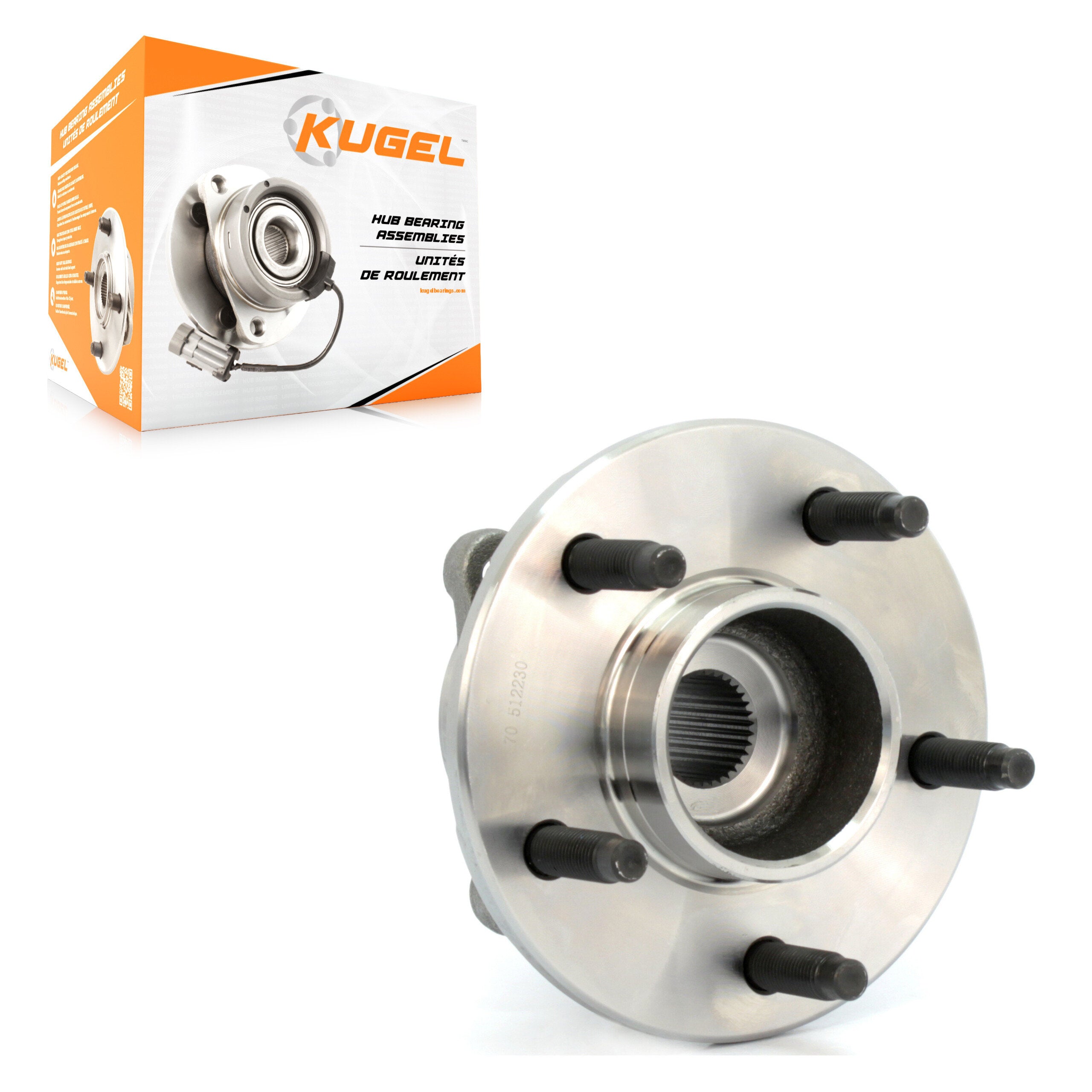 Kugel 70-512230 Wheel Bearing and Hub Assembly for 2002-2007 Pontiac Torrent, Chevrolet Equinox, Saturn Vue - Rear