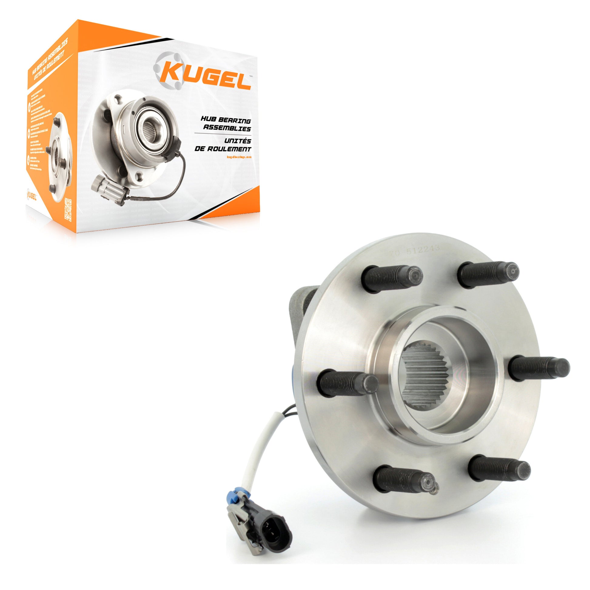 Kugel 70-512243 Wheel Bearing and Hub Assembly for 2004-2011 Cadillac STS, Cadillac CTS, Cadillac SRX - Rear