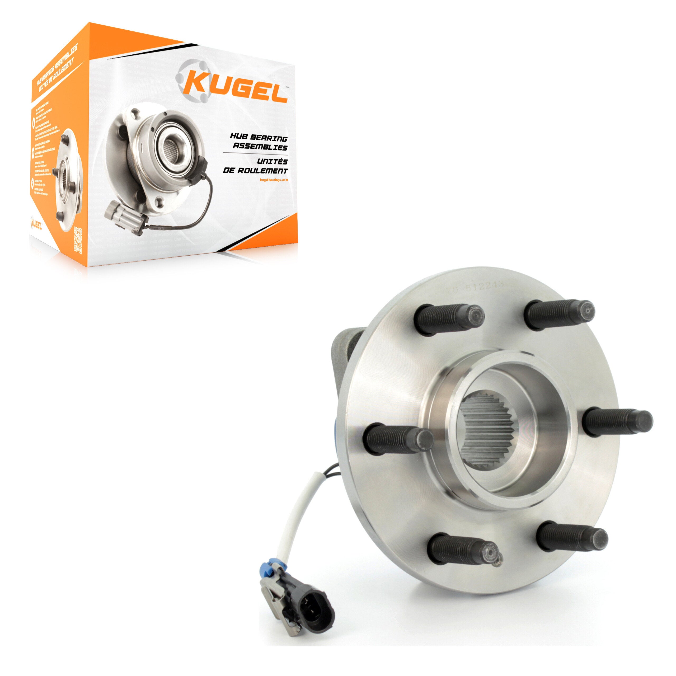 Kugel 70-512243 Wheel Bearing and Hub Assembly for 2004-2011 Cadillac STS, Cadillac CTS, Cadillac SRX - Rear