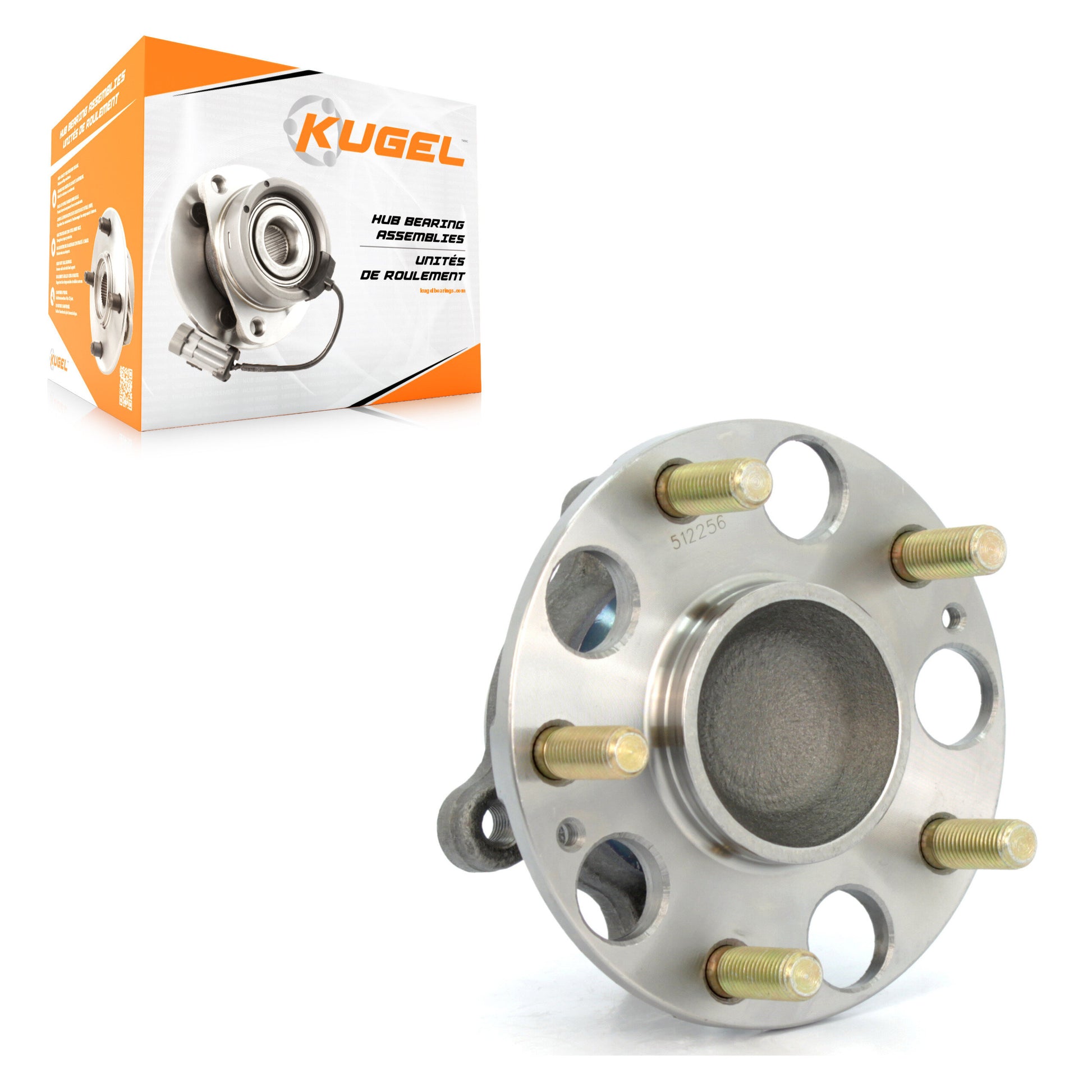 Kugel 70-512256 Wheel Bearing and Hub Assembly for 2006-2011 Honda Civic, Acura CSX - Rear
