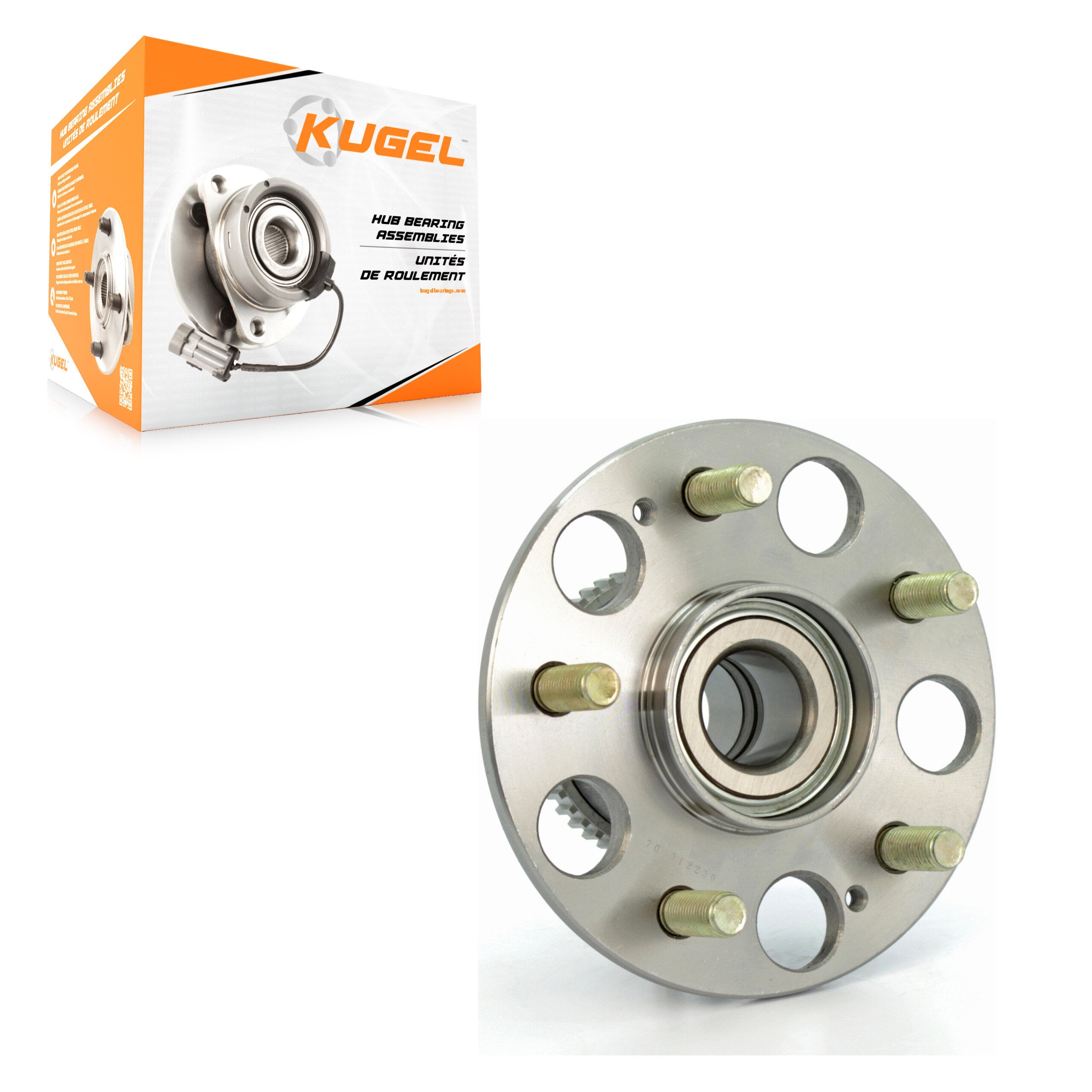 Kugel 70-512259 Wheel Bearing and Hub Assembly for 2002-2006 Honda Civic, Acura RSX - Rear
