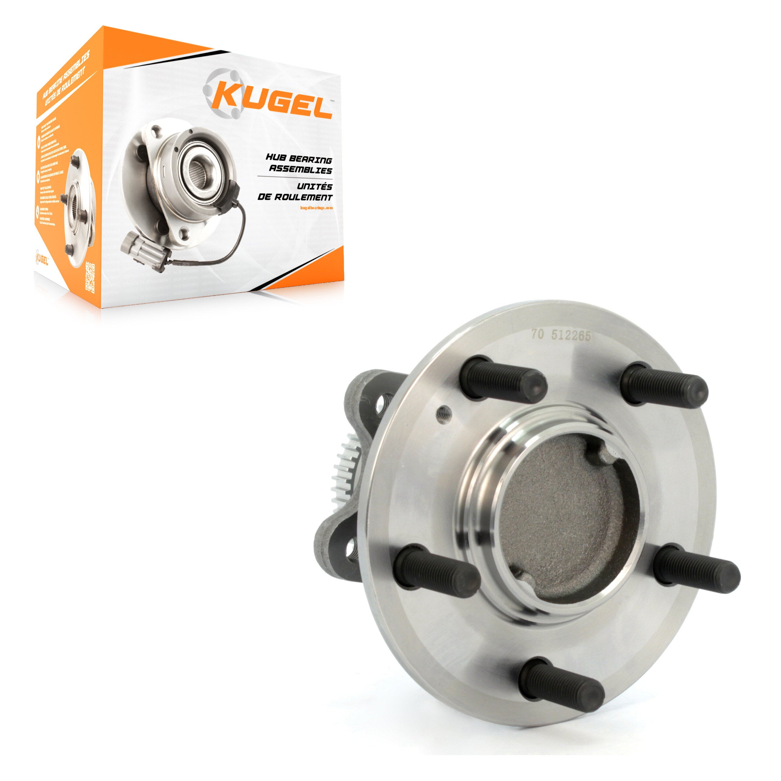 Kugel 70-512265 Wheel Bearing and Hub Assembly for 2006-2010 Hyundai Sonata, Kia Magentis, Kia Optima - Rear