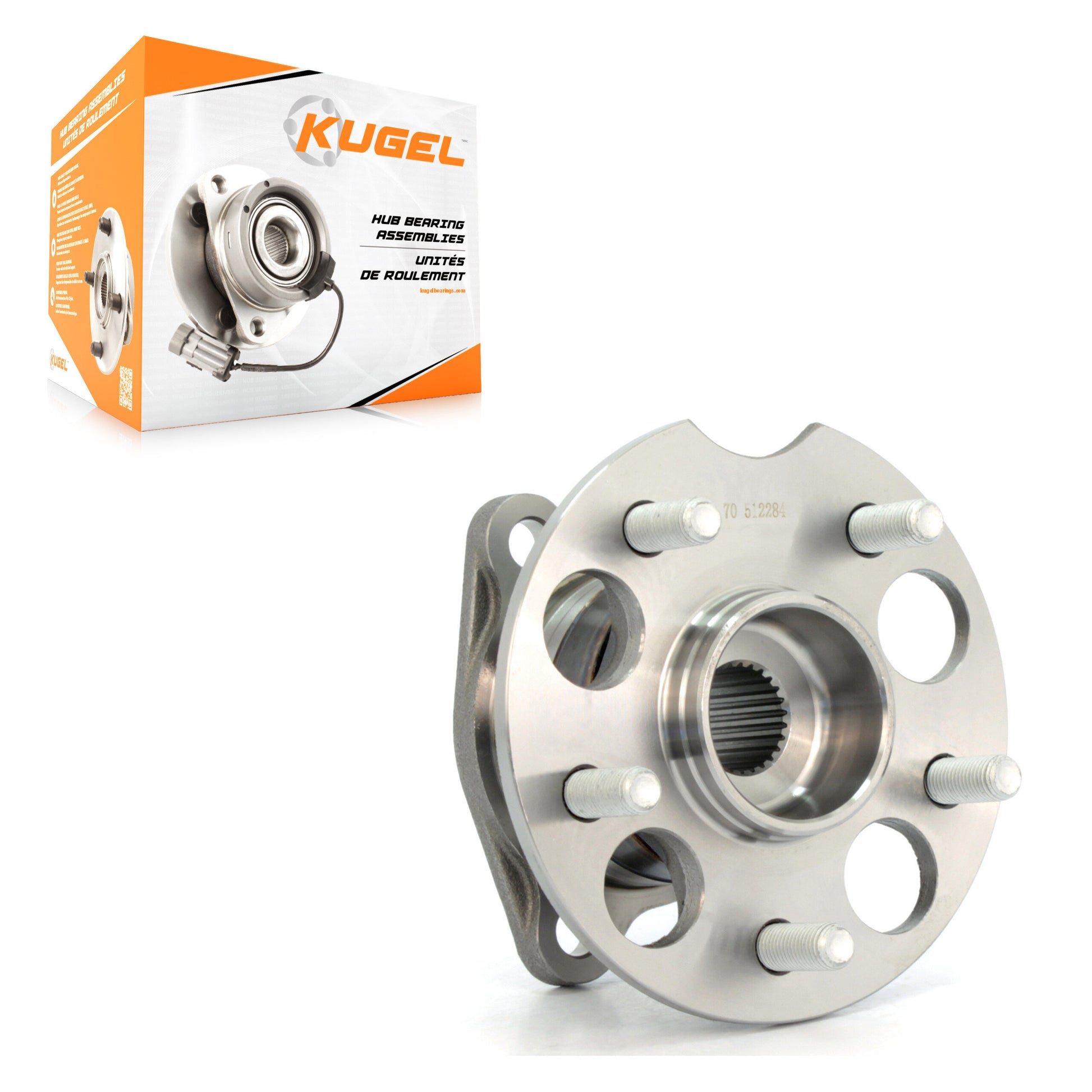 Kugel 70-512284 Wheel Bearing and Hub Assembly for 2004-2016 Toyota Venza, Lexus RX350, Lexus RX400h - Rear