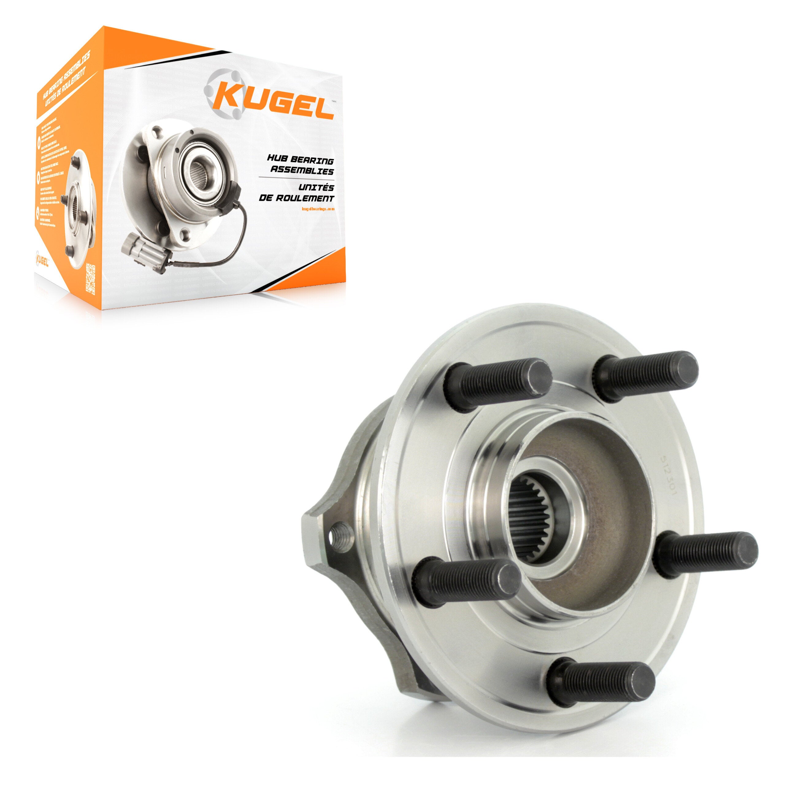 Kugel 70-512301 Wheel Bearing and Hub Assembly for 2005-2009 Chrysler 300, Dodge Charger, Dodge Magnum - Rear