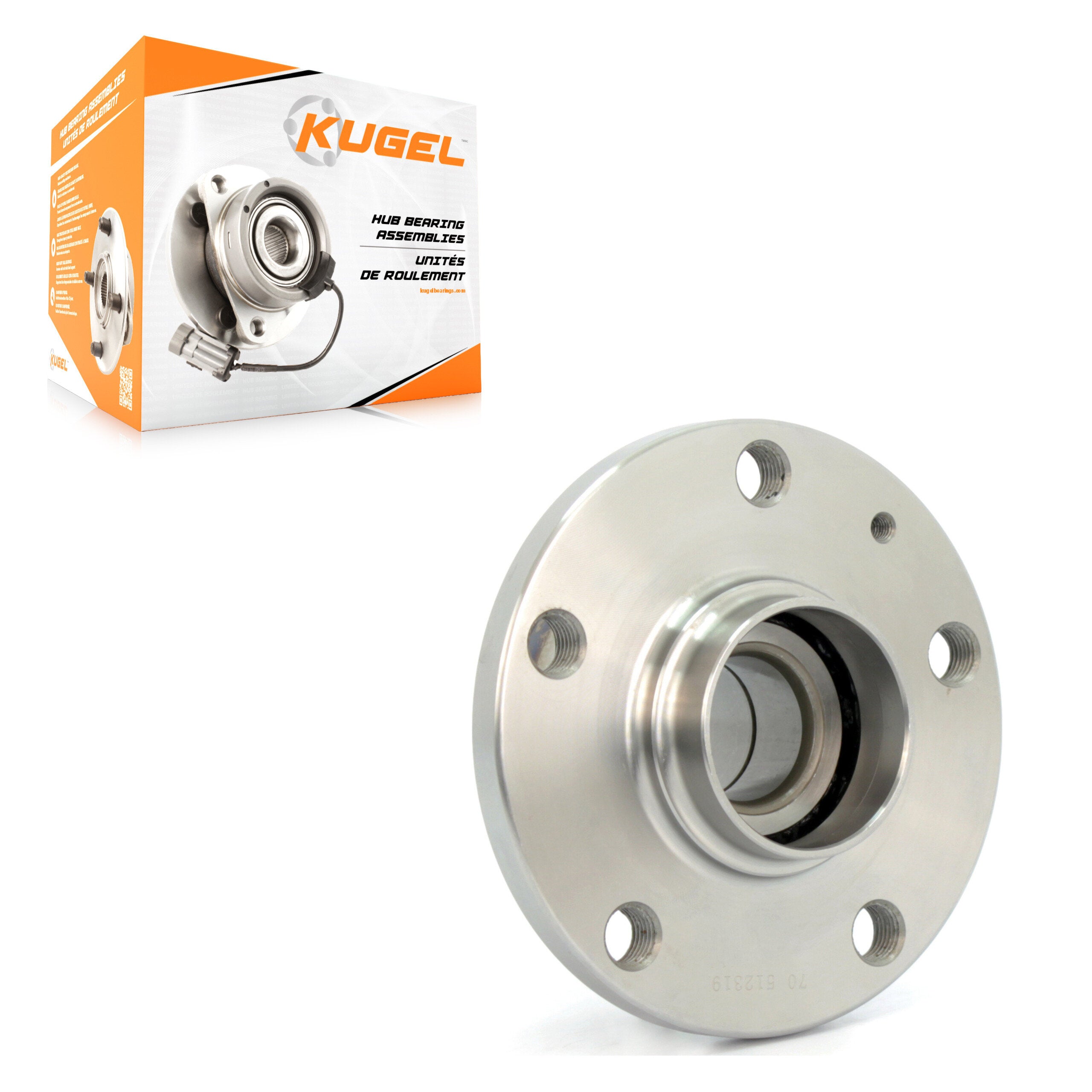 Kugel 70-512319 Wheel Bearing and Hub Assembly for 2005-2022 Volkswagen Arteon, Volkswagen Beetle, Volkswagen Tiguan Limited - Rear