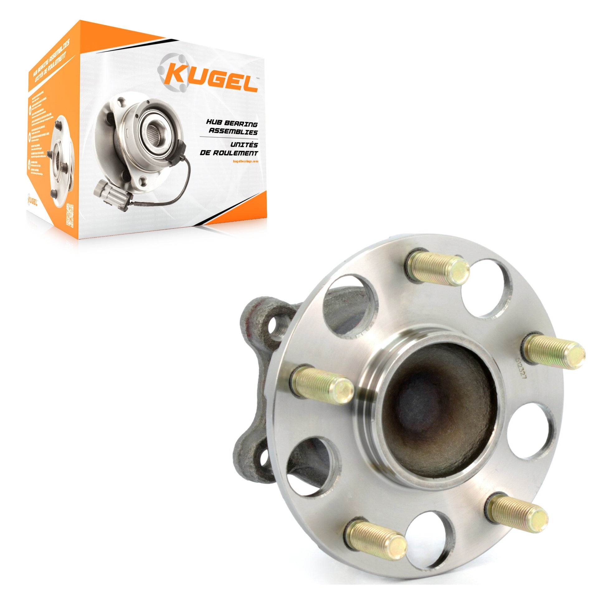 Kugel 70-512327 Wheel Bearing and Hub Assembly for 2004-2008 Honda Accord, Acura TSX - Rear