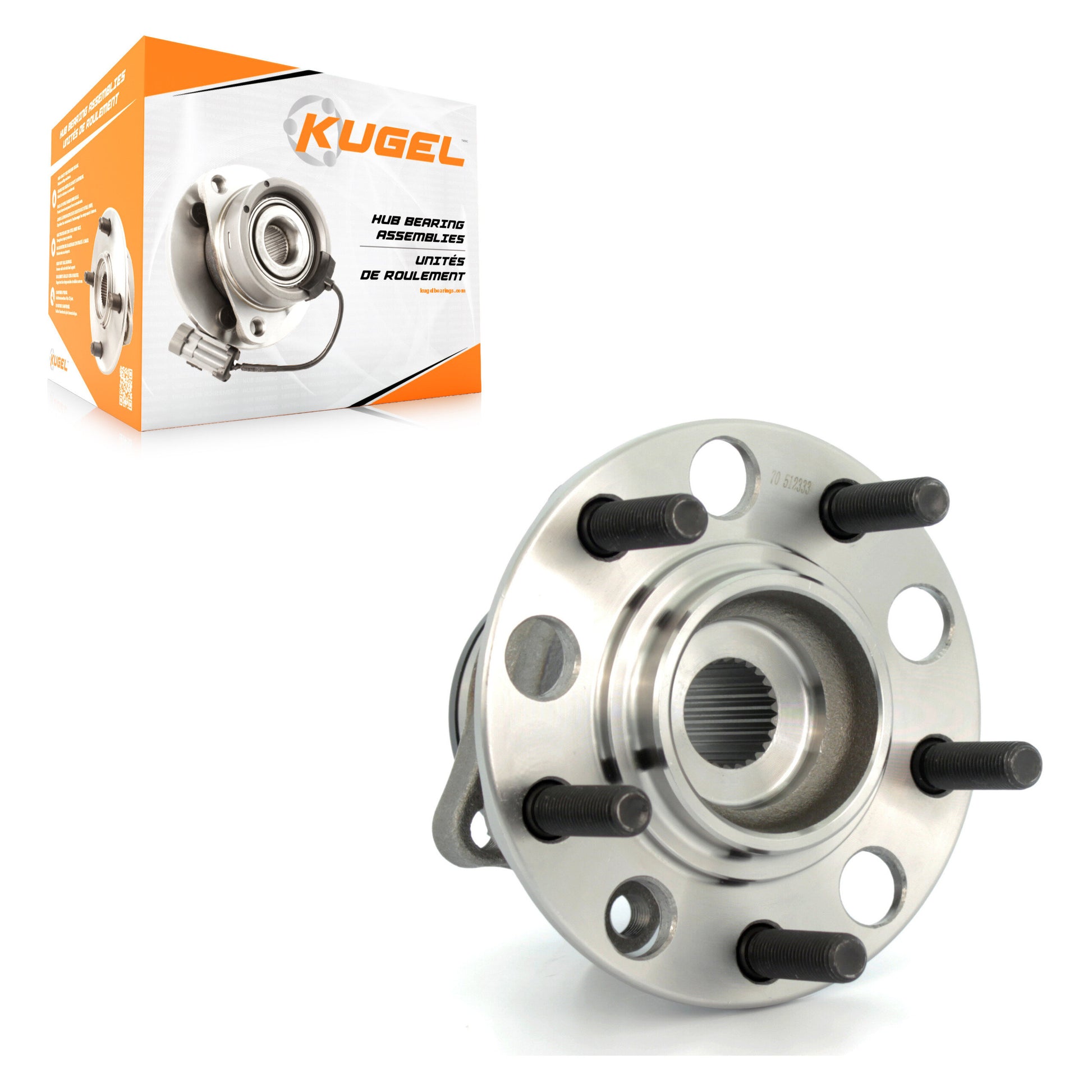 Kugel 70-512333 Wheel Bearing and Hub Assembly for 2007-2017 Jeep Compass, Dodge Caliber, Jeep Patriot - Rear