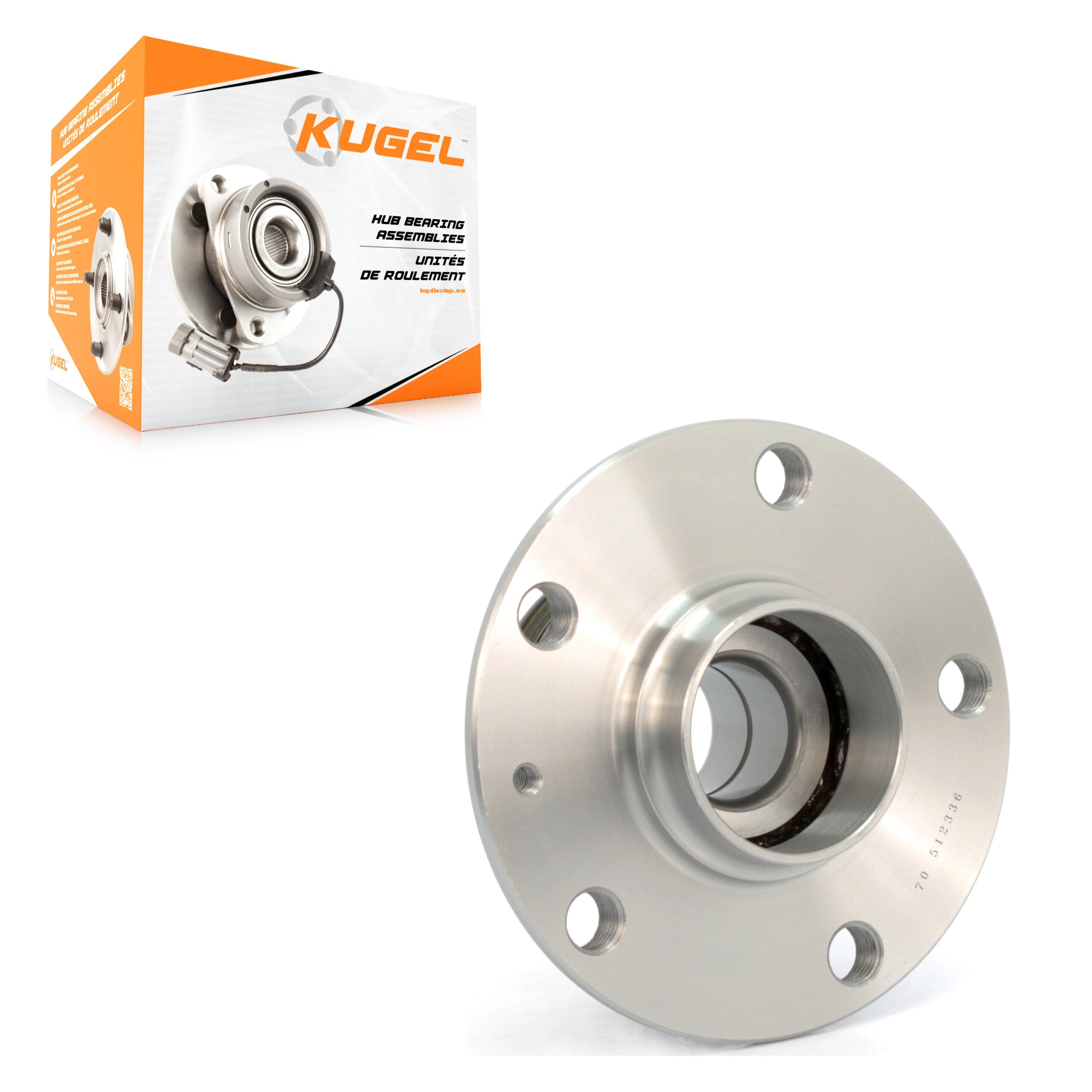 Kugel 70-512336 Wheel Bearing and Hub Assembly for 2006-2021 Volkswagen Jetta, Volkswagen Golf SportWagen, Audi A3 Sportback e-tron - Rear