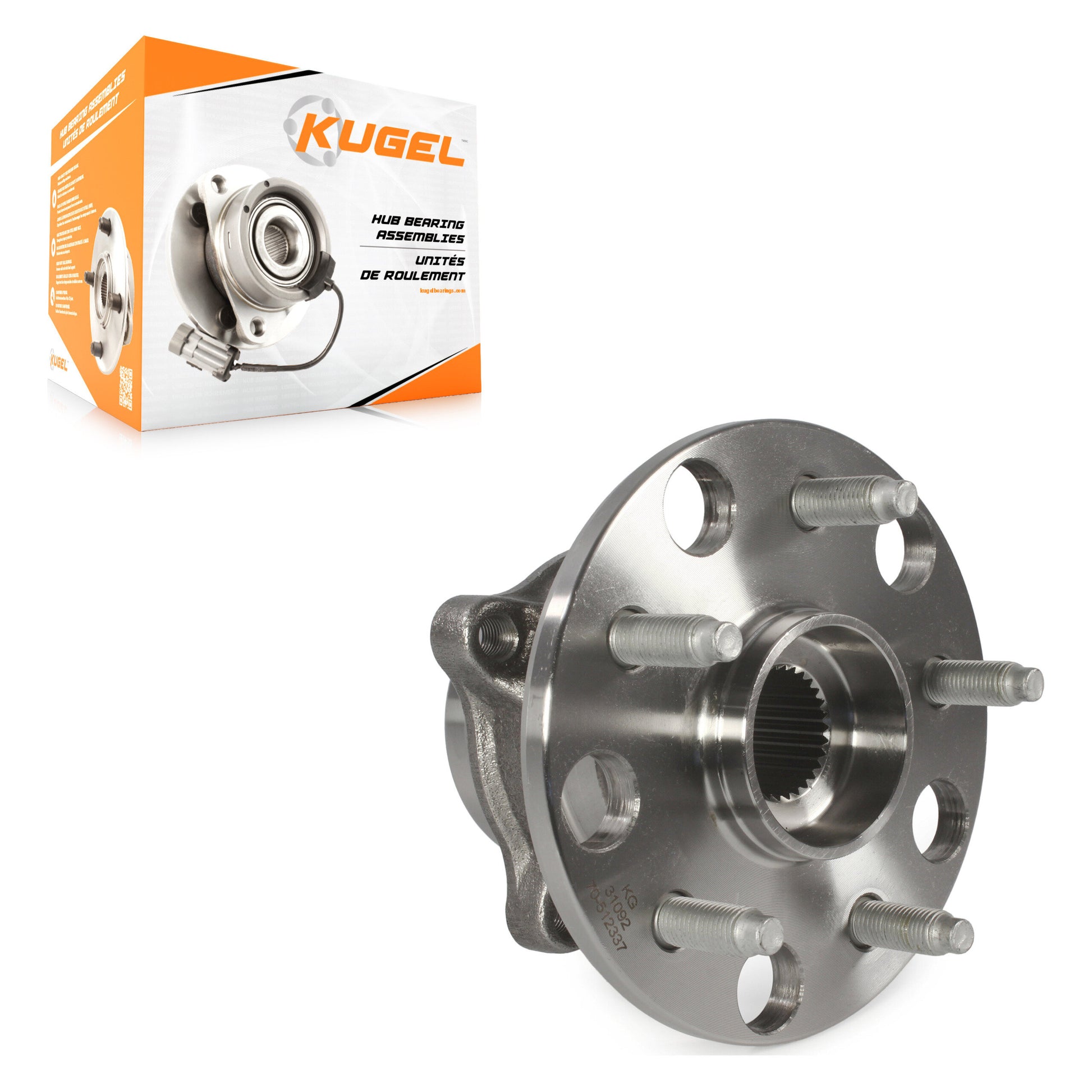 Kugel 70-512337 Wheel Bearing and Hub Assembly for 2006-2022 Lexus GS F, Lexus RC F, Lexus IS250 - Rear
