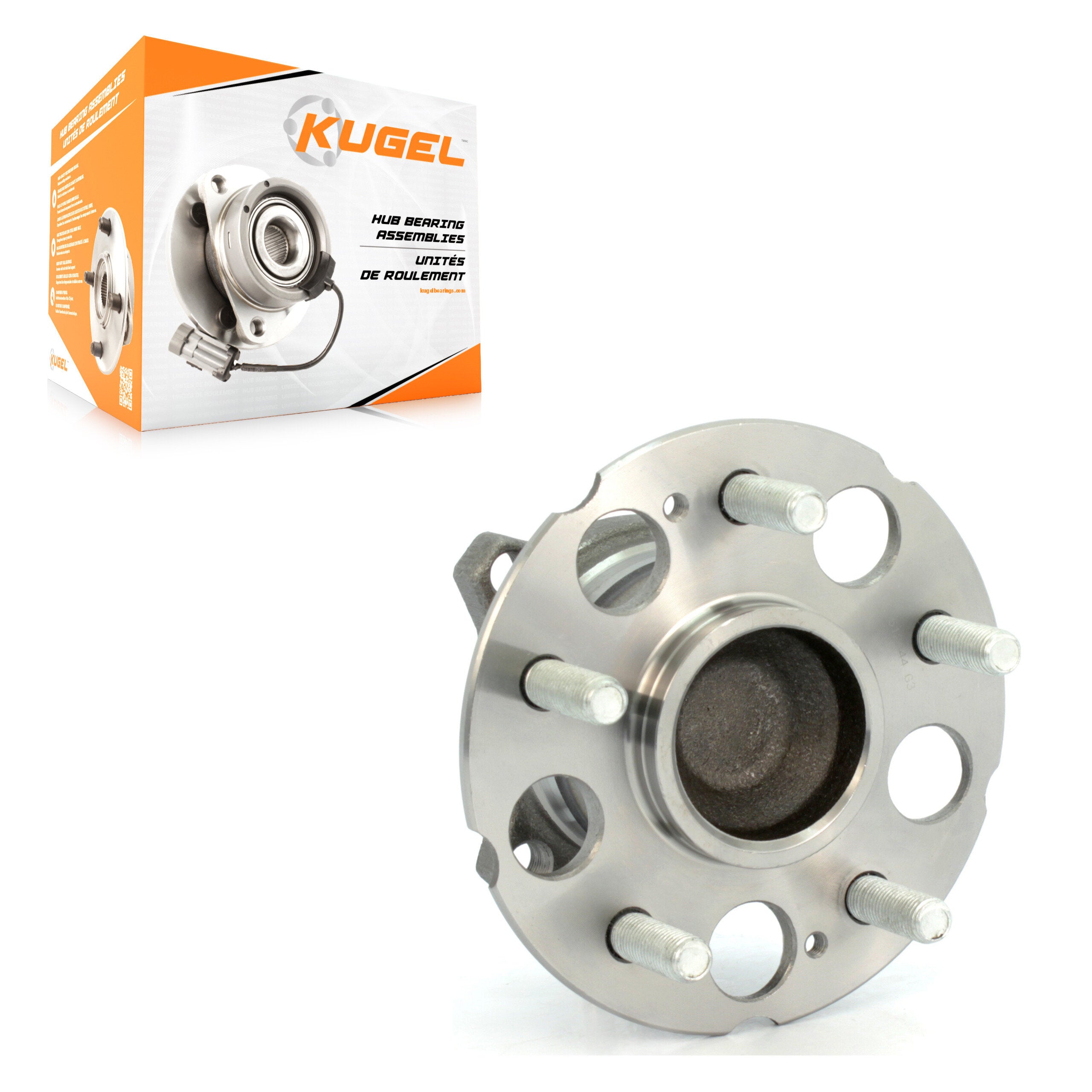 Kugel 70-512344 Wheel Bearing and Hub Assembly for 2007-2015 Honda Crosstour, Honda Accord Crosstour, Honda CR-V - Rear